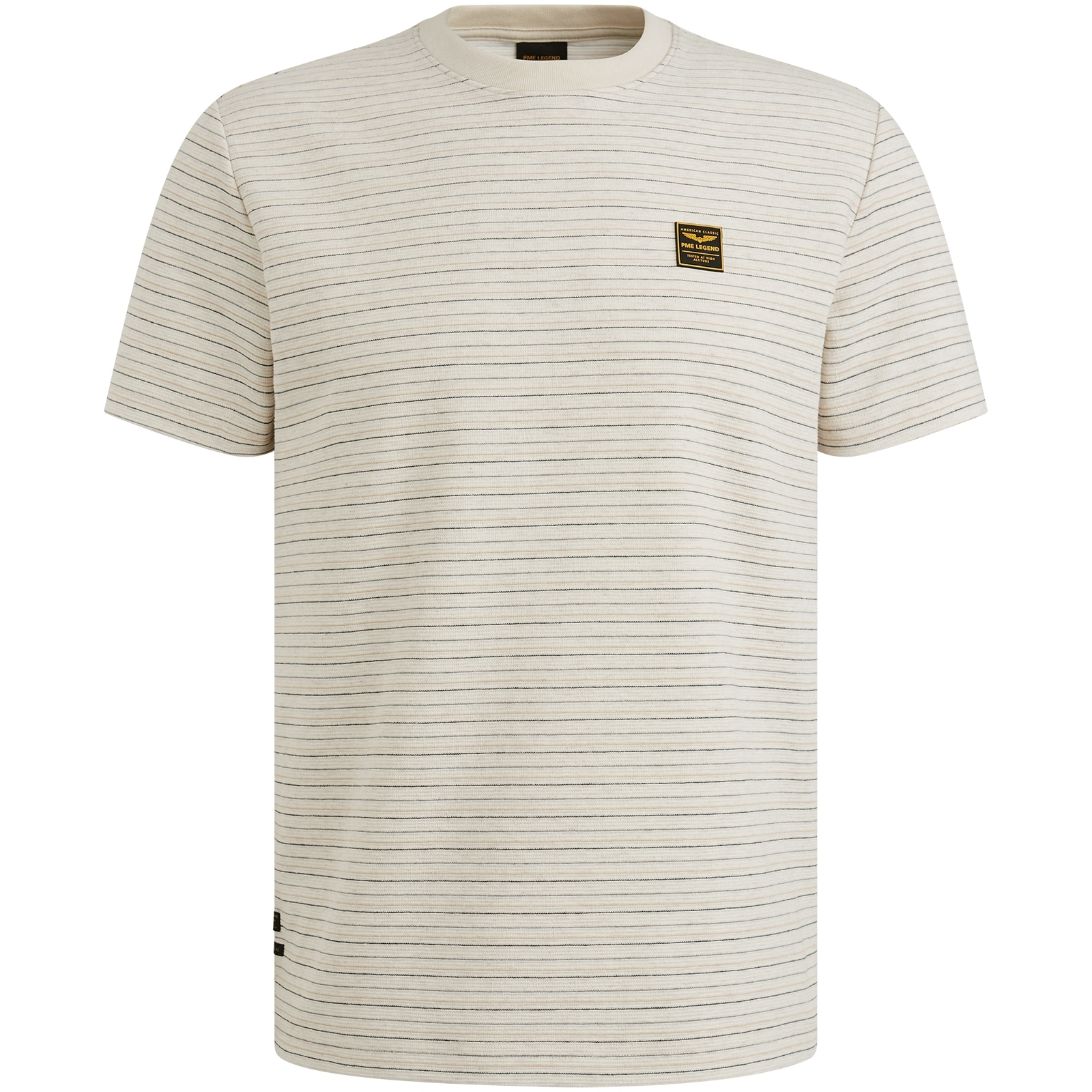 PME LEGEND T-Shirt »Short sleeve r-neck textured yd stripe«, mit Streifen und Logo-Batch