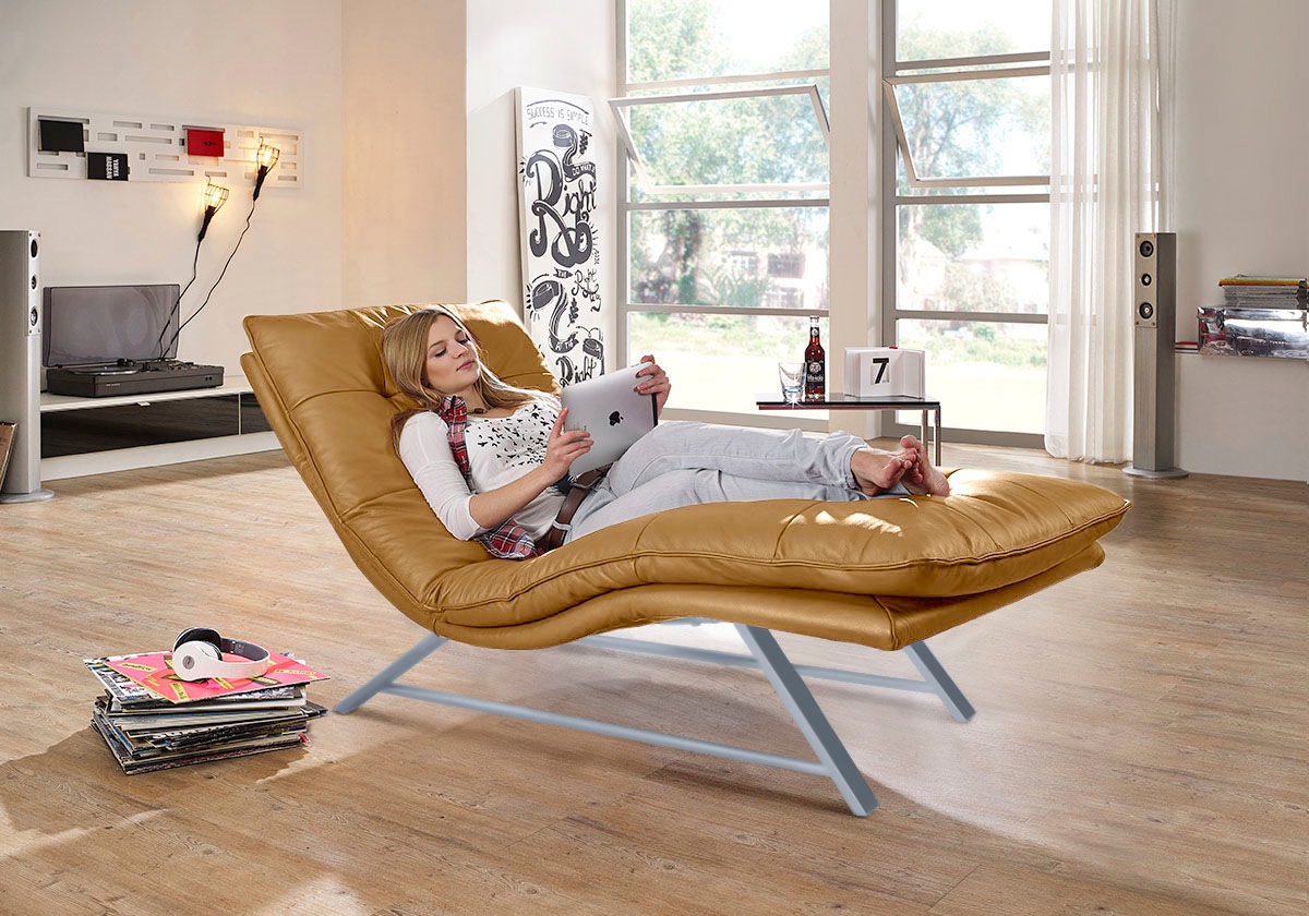 W.SCHILLIG Relaxliege »daily dreams«, in Waffelkissen-Optik, wahlweise mit Motor, Kufengestell, in 2 Breiten
