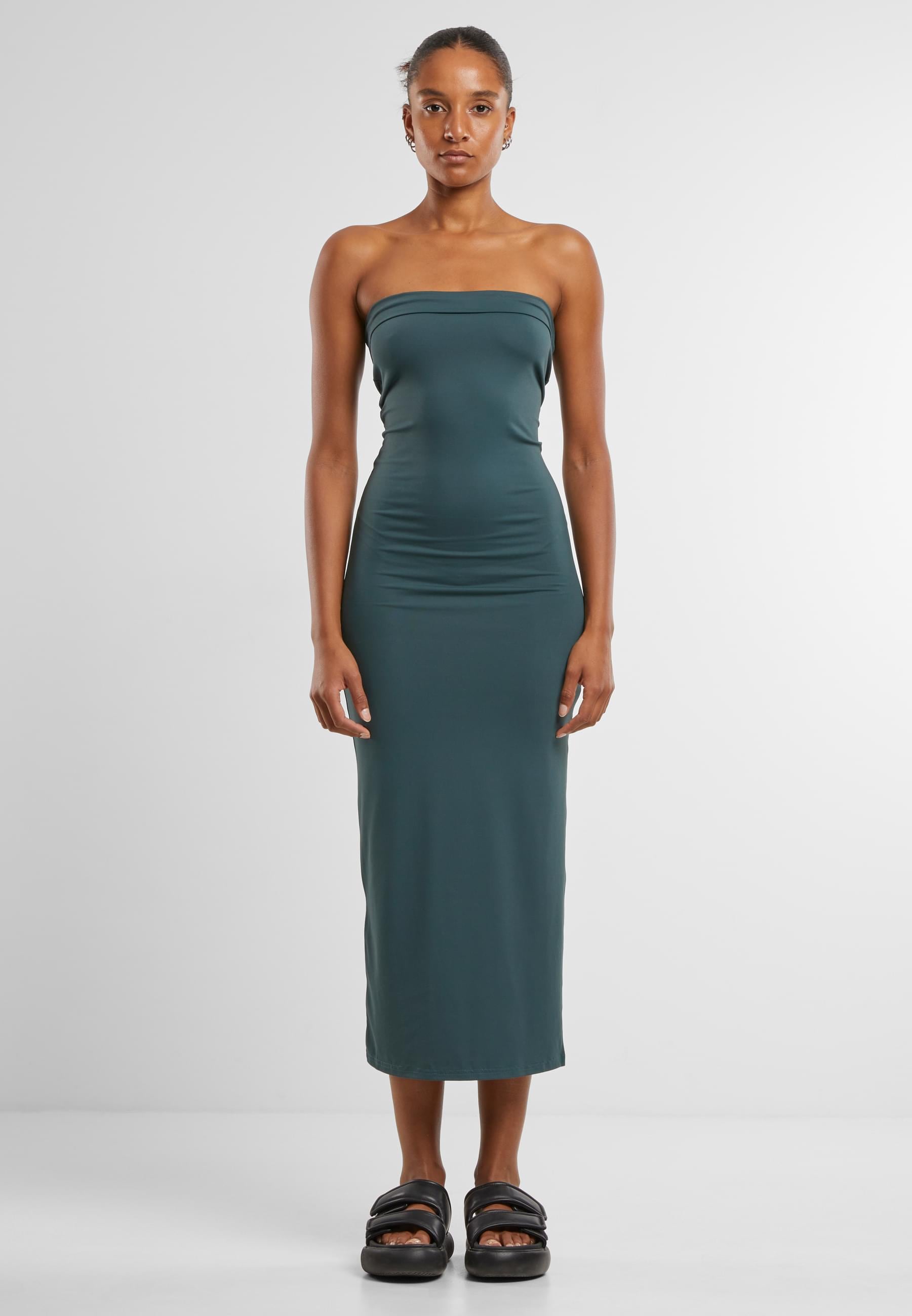 URBAN CLASSICS Shirtkleid »Urban Classics Ladies Bandeau Midi Dress«, (1 tlg.)
