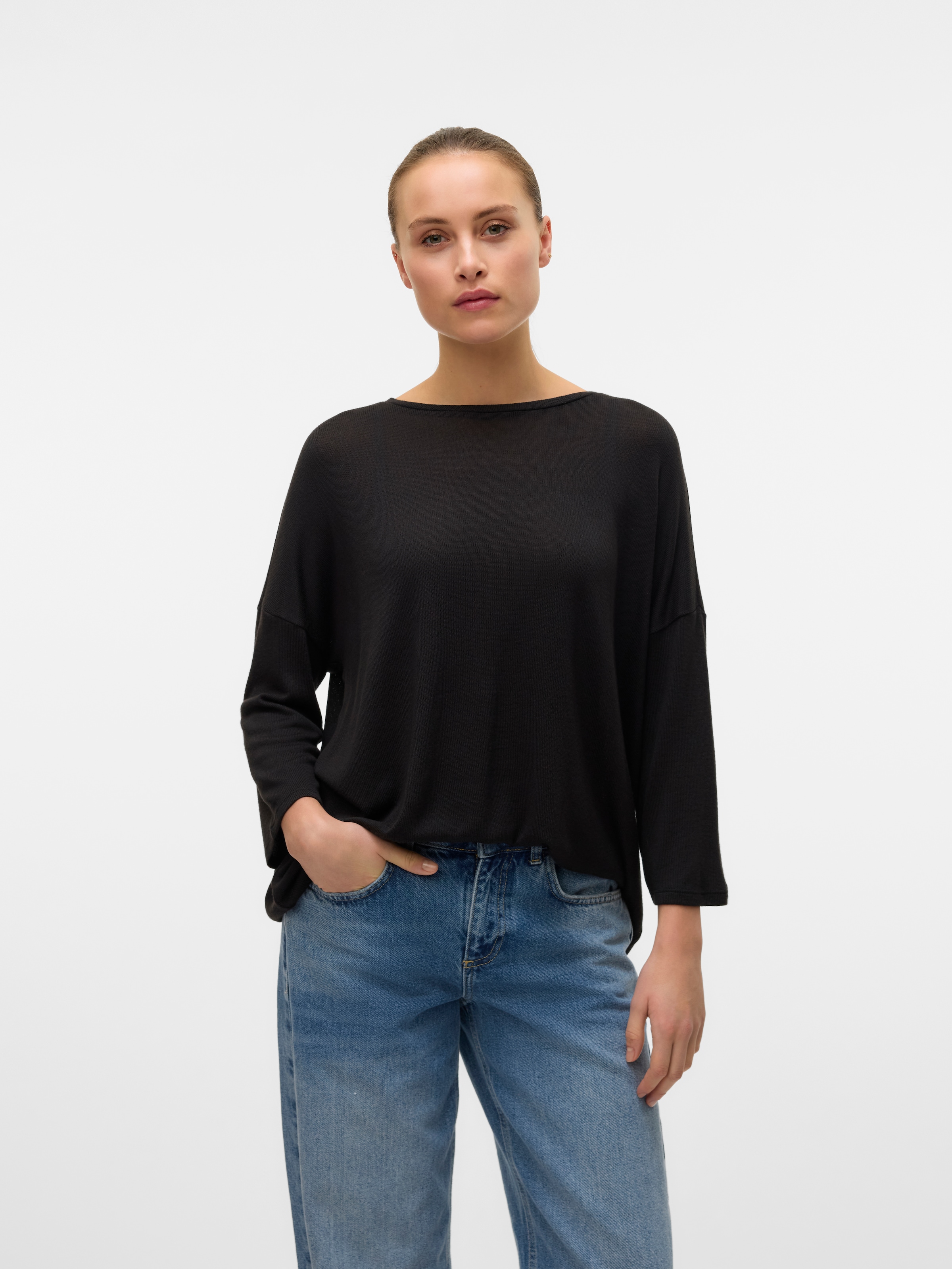 Vero Moda Rundhalspullover VMBRIANNA 3/4 PULLOVER BOO REP günstig online kaufen