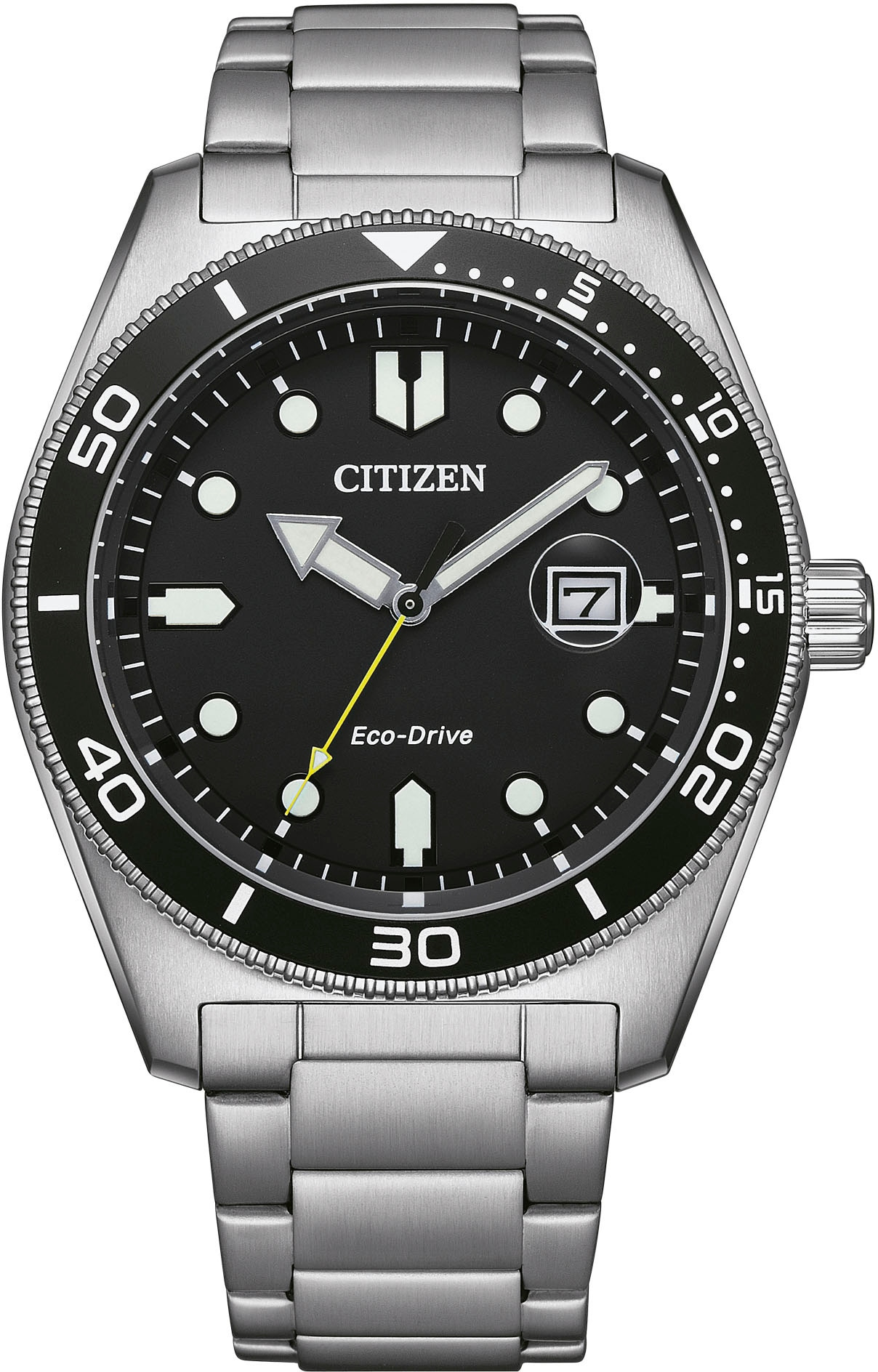 CITIZEN Herren Solaruhr, schwarz, Armbanduhren, Armbanduhr, Herrenuhr, Edelstahlarmband, bis 10 bar wasserd.
