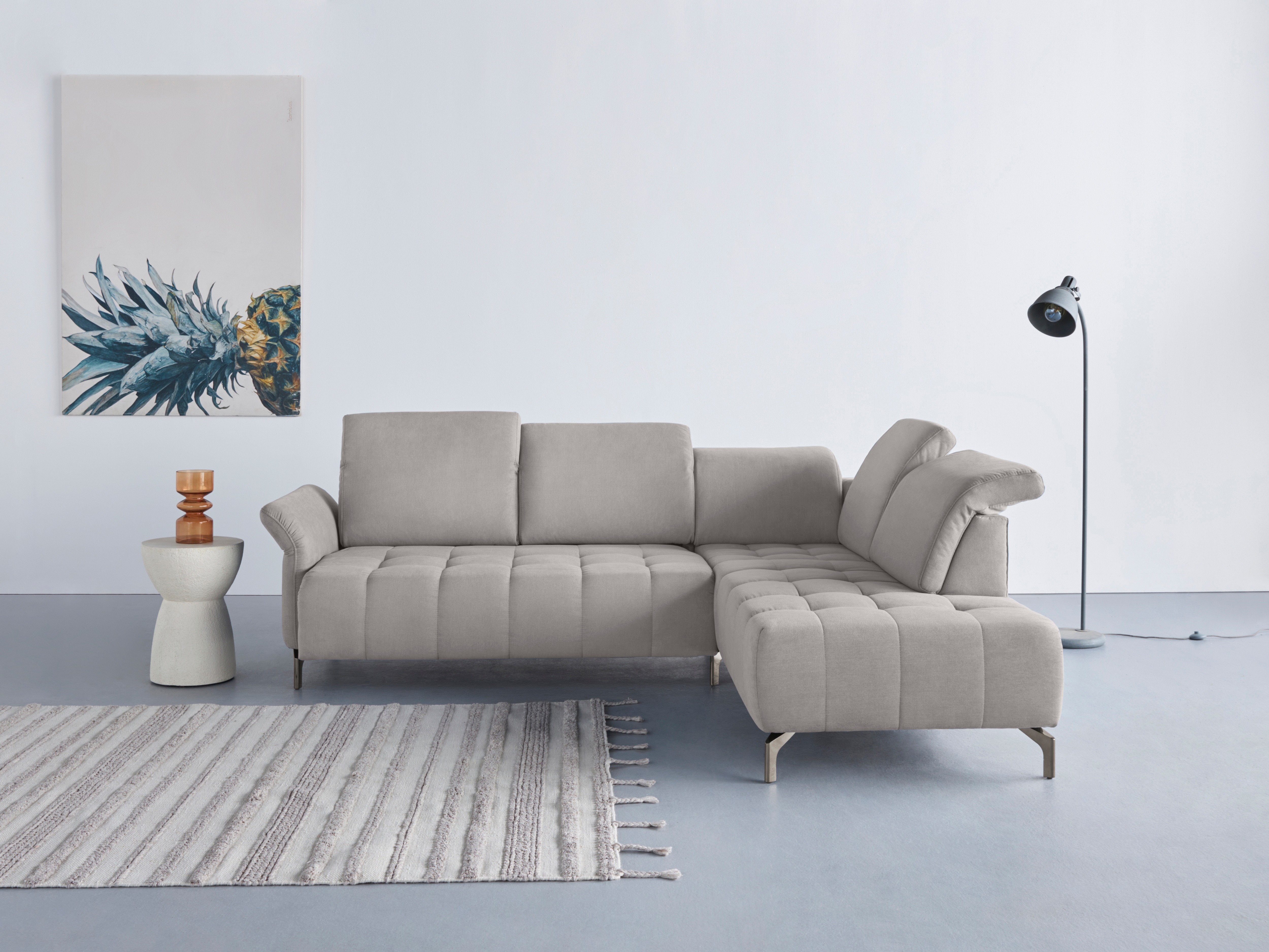OTTO home Ecksofa "Fresh L-Form" Federkern, wahlweise Kopfteilverstellung und motorischer Vorziehsitz