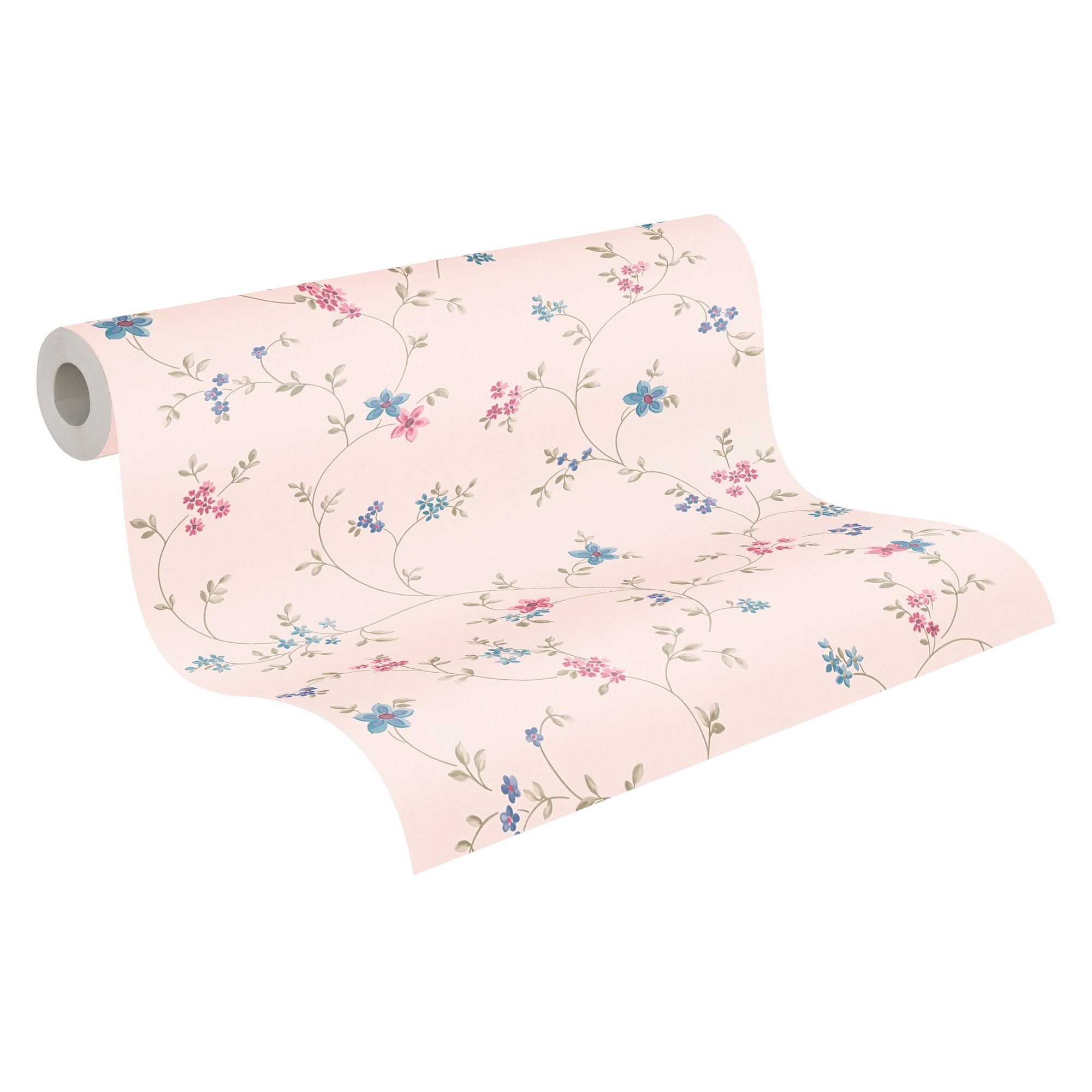 A.S. Création Vliestapete "Landhaustapete mit Blümchen" gemustert matt neutral leicht strukturiert Tapete Floral Blumenranke Tapeten Wohnzimmer Schlafzimmer Küche Design