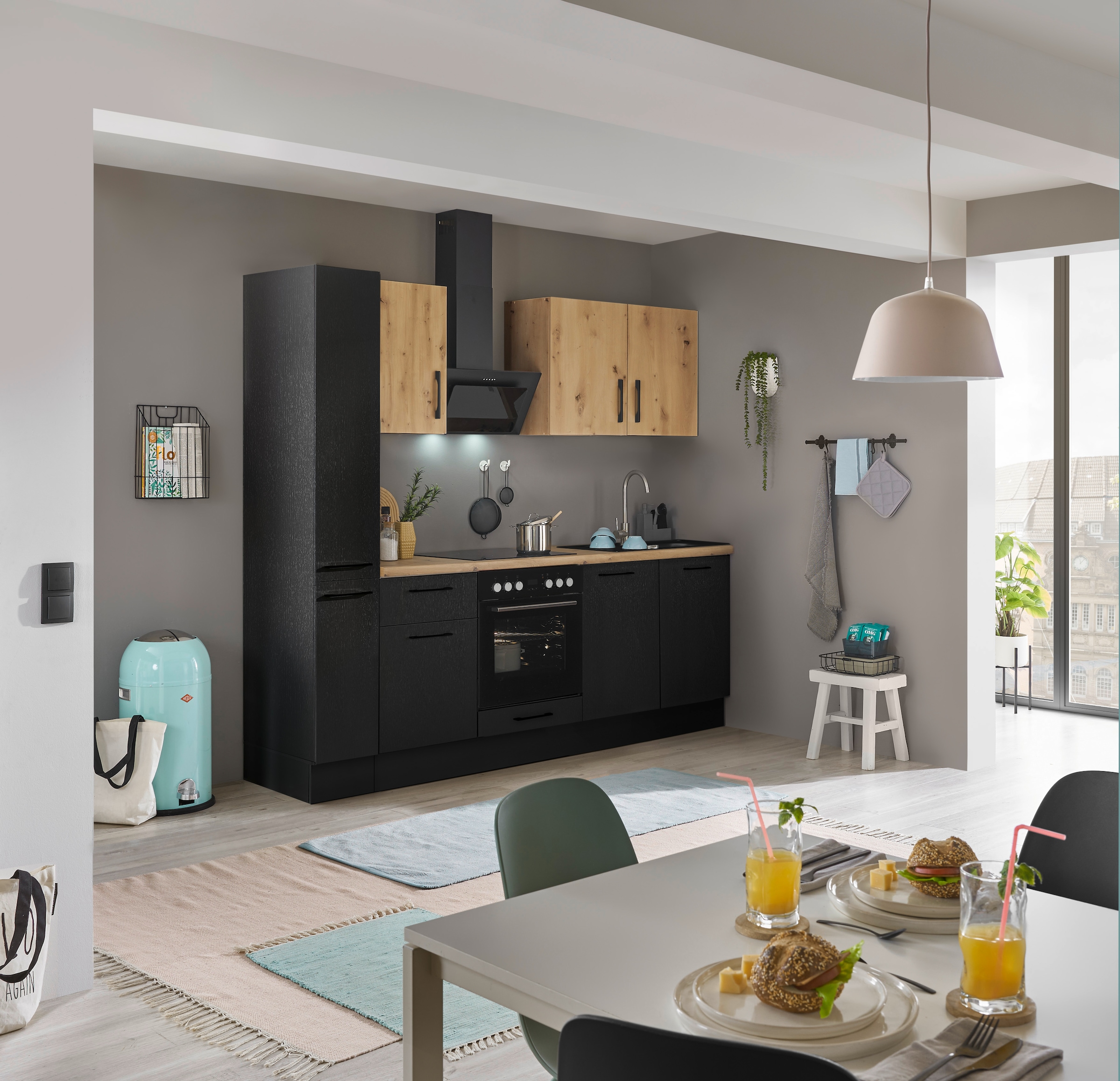 BASIC by Balculina Küchenzeile »Turin«, Breite 240 cm, wahlweise mit E-Geräten