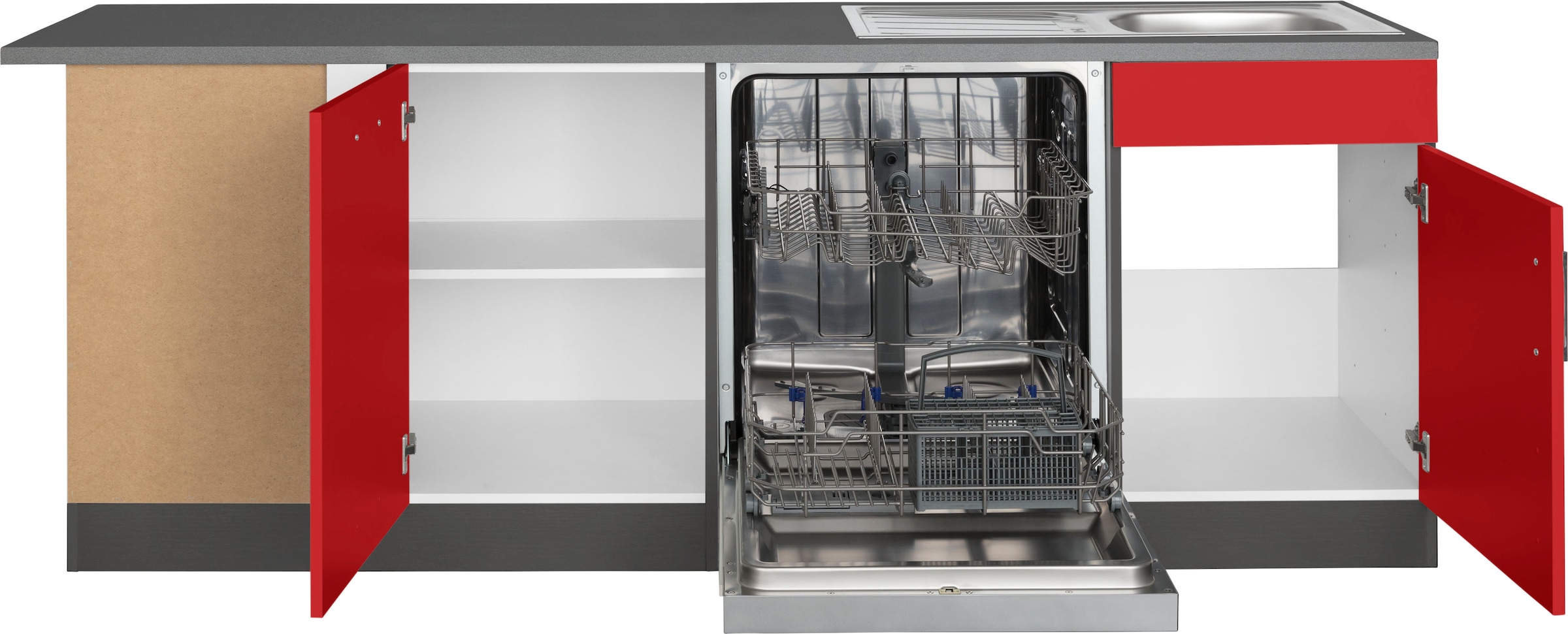 KOCHSTATION Winkelküche »KS-Paris«, Stellbreite 290/220 cm, wahlweise mit Induktionskochfeld