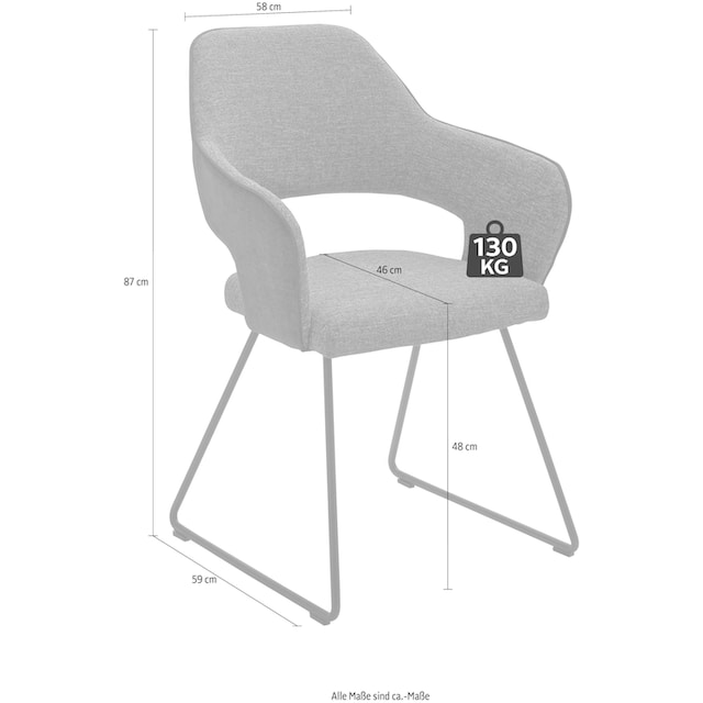 MCA furniture Stuhl »NEWCASTEL«, 2er-Set, Stuhl belastbar bis 130 Kg | BAUR