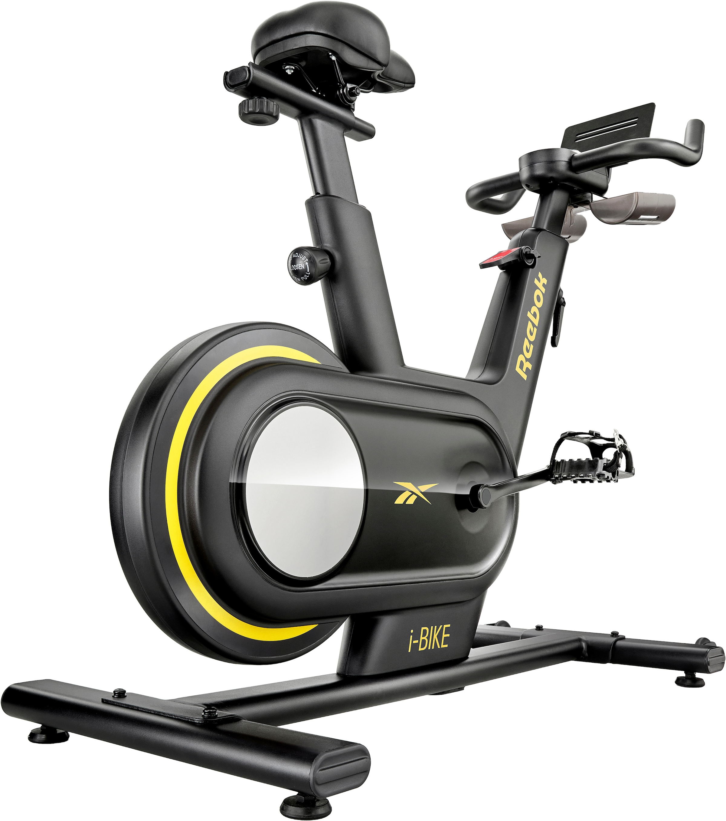 REEBOK Heimtrainer "Reebok i-Bike", ohne Unterlegmatteschwarz, Heimtrainer, 110 kg max. Benutzergewicht, Fahrrad, 32 Widerstandsstufen