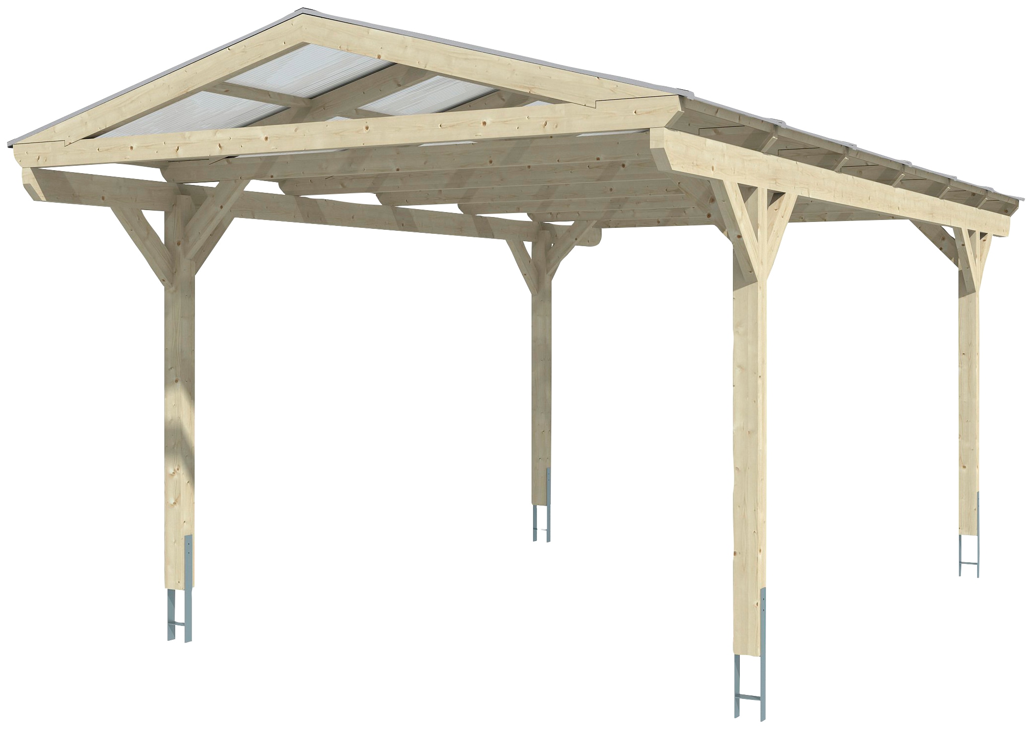 Skanholz Einzelcarport »Westerwald«, Leimholz-Nordisches Fichtenholz, 326 cm, braun