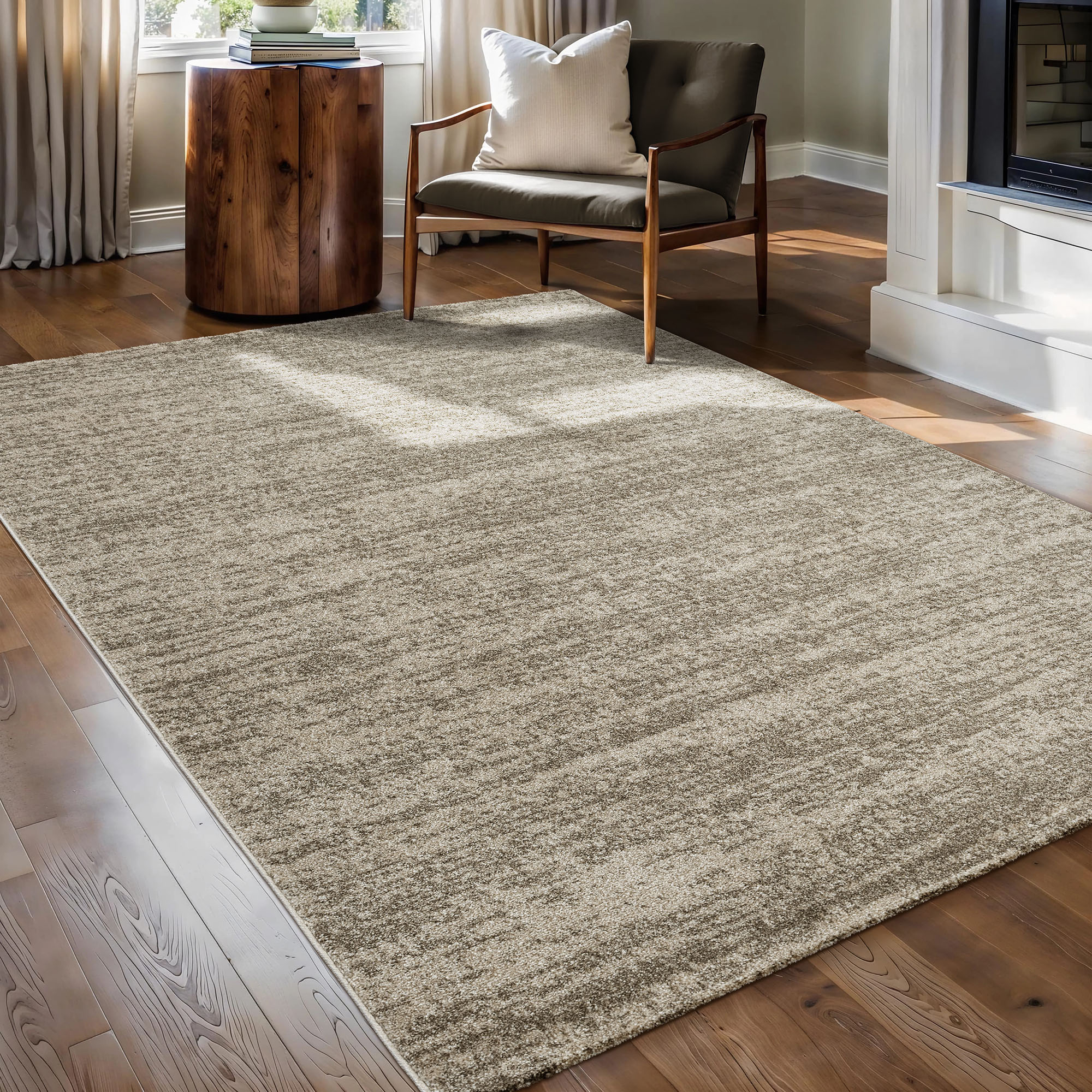 Sanat Teppich "Oslo, auch als Läufer und in Rund" rechteckig 10 mm Höhe meliert robuster Kurzflor, Wohnzimmer, Schlafzimmer, auch als Läufer