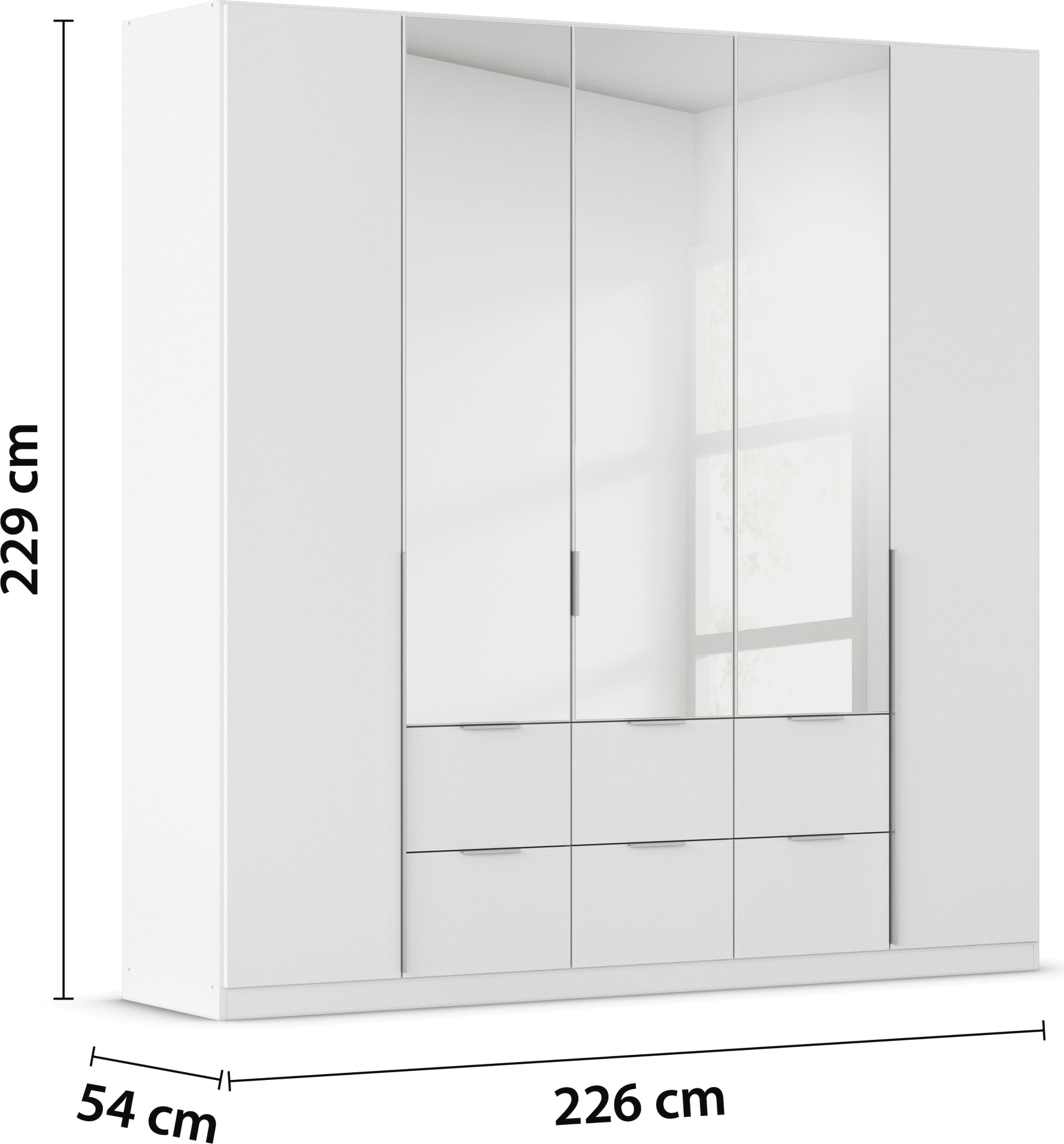 rauch Drehtürenschrank »Kleiderschrank Schrank Garderobe AGORDO mit Dekor- oder Hochglanzfront«, mit Außenschubkästen, in 6 Breiten und 2 Höhen MADE IN GERMANY