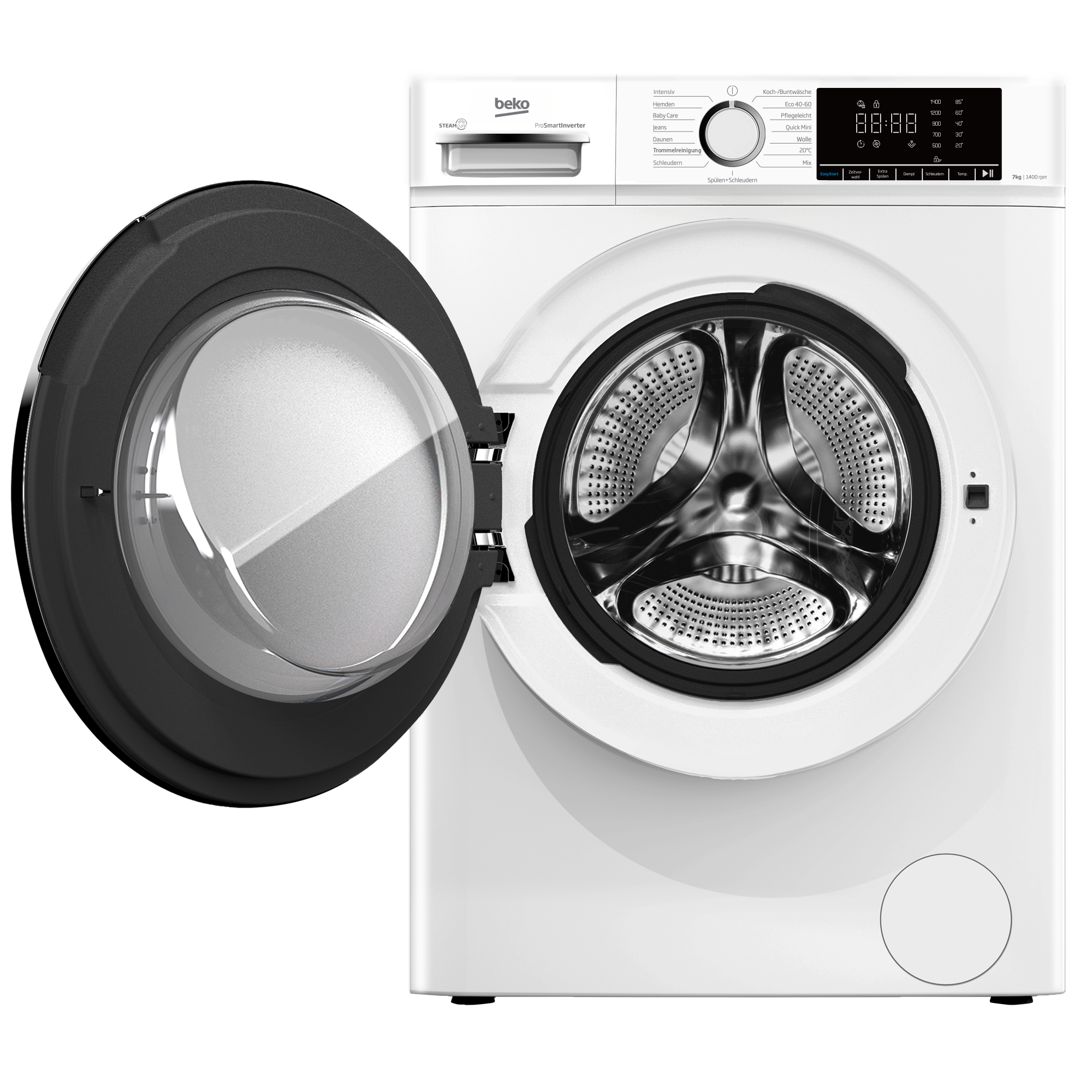 BEKO Waschmaschine »WMOFE741« 7 kg 1400 U/min Dampf gegen Flecken, vergessene Wäsche einfach nachlegen
