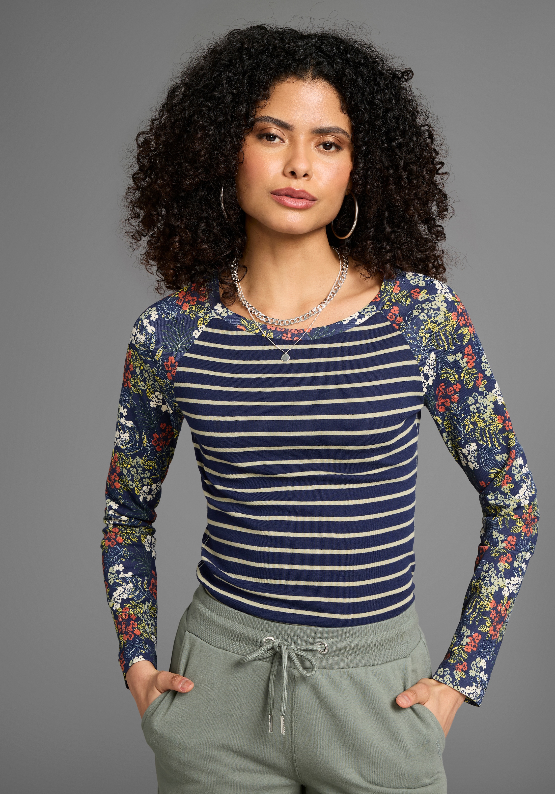 KangaROOS Langarmshirt, Muster Mix