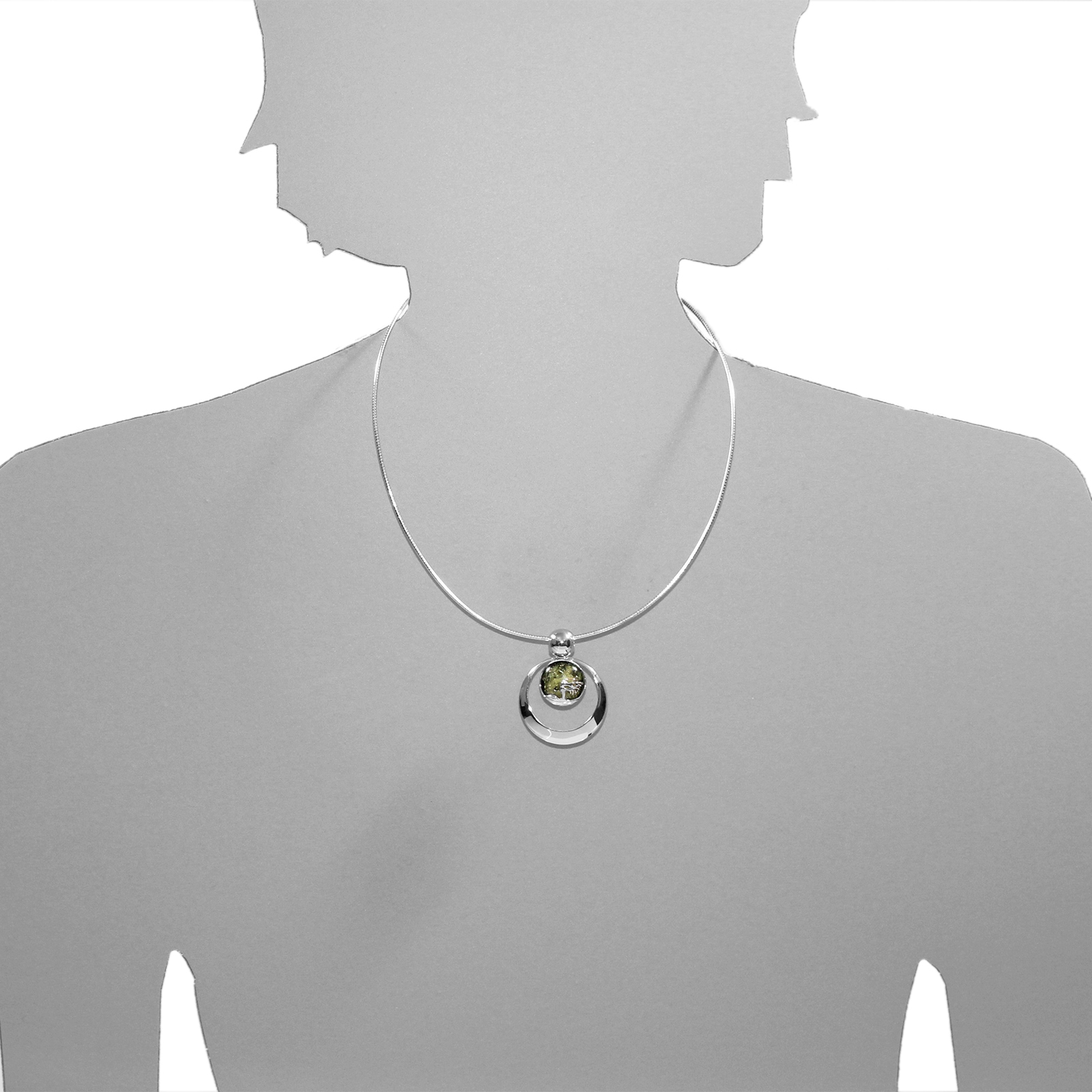 OSTSEE-SCHMUCK Halsreif »Ostsee-Schmuck Halsreif mit Anhänger Windflüchter 30 mm«, (2 tlg.)