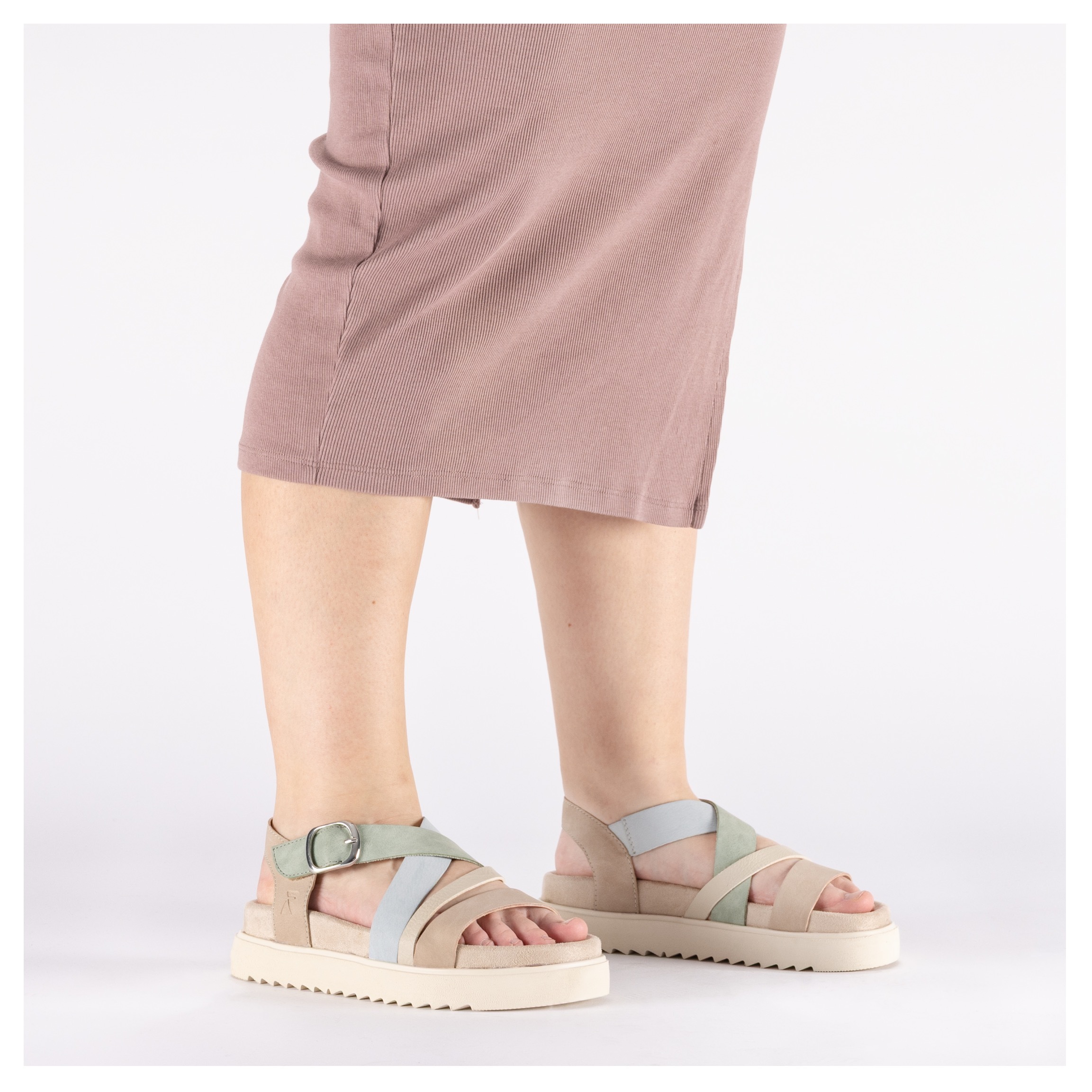 Rieker Plateausandale  Plateausandale, Sommerschuh mit Klett