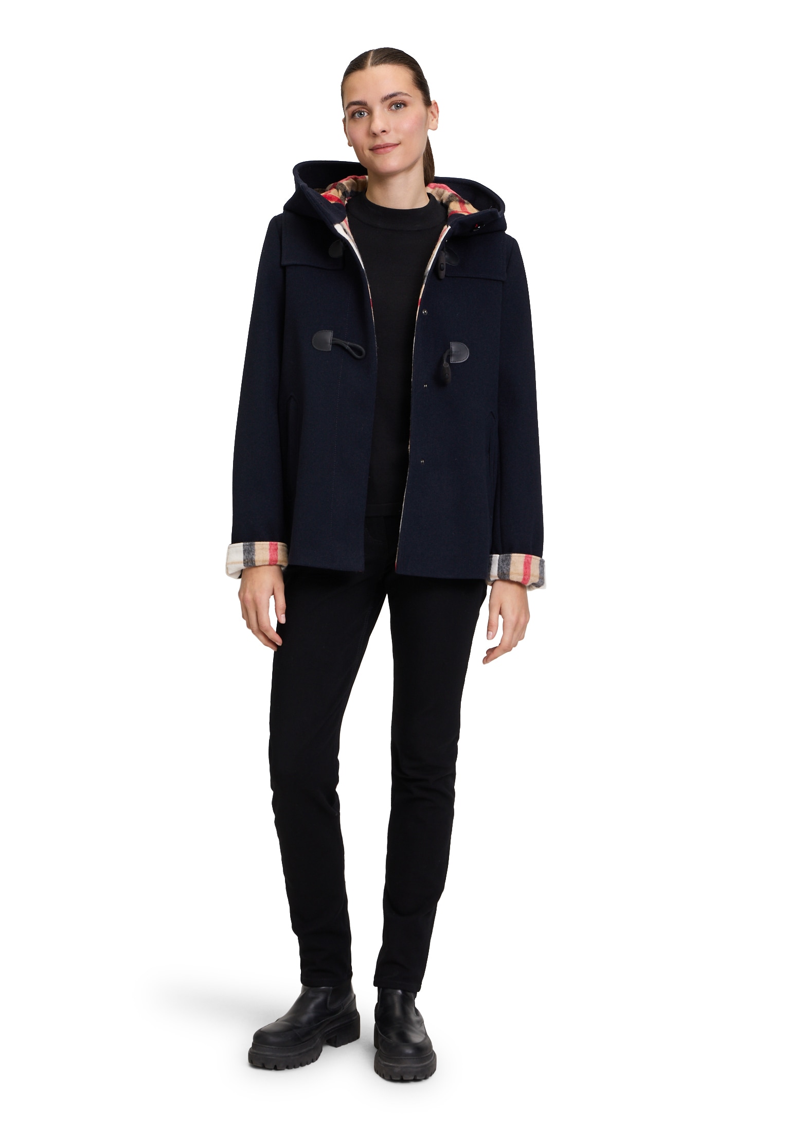 Amber & June Outdoorjacke »Amber & June Damen Duffle-Jacke mit Kapuze«, mit Kapuze