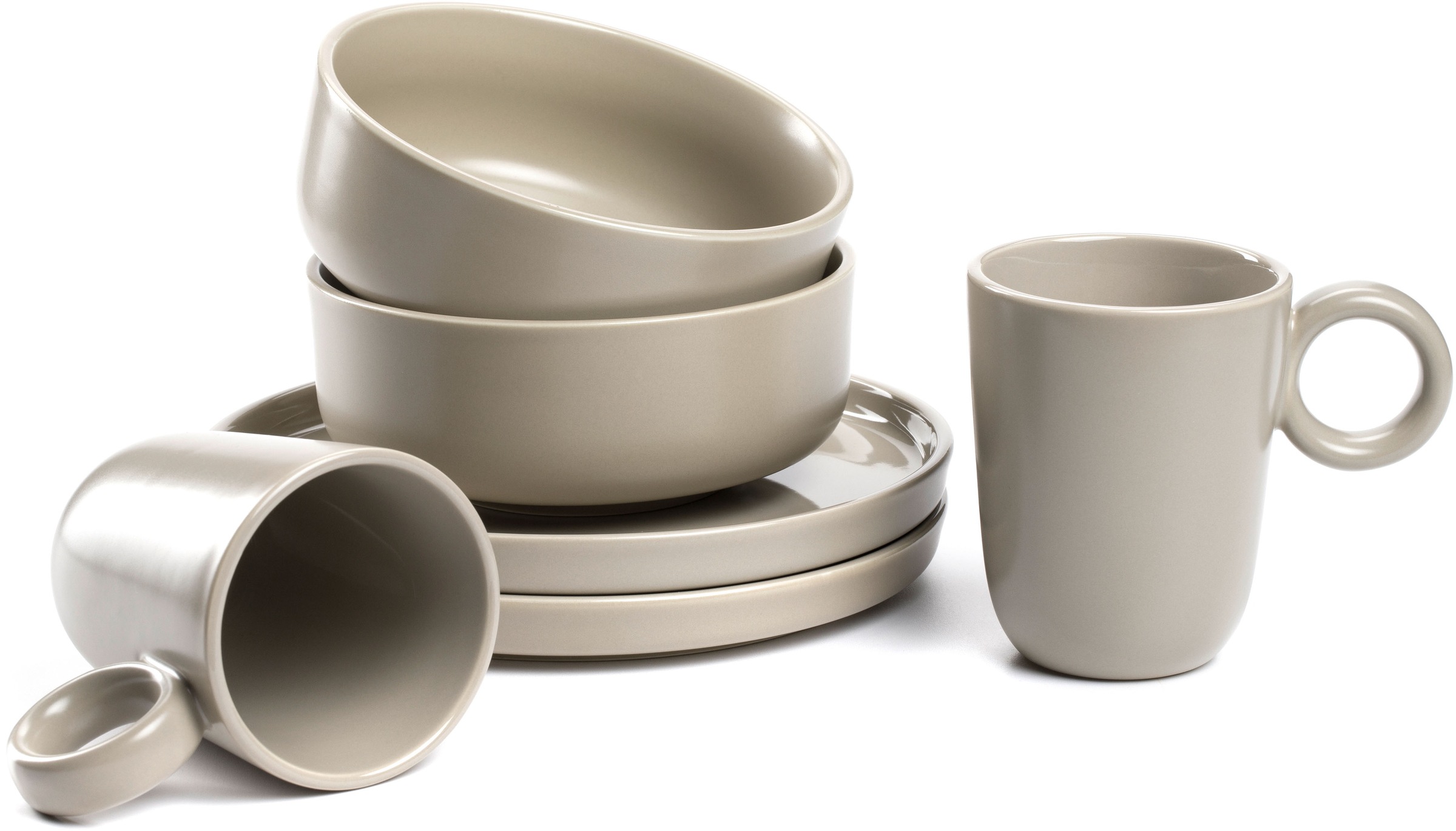LEONARDO Geschirr-Set »ROMA, Geschirrset, 6-teilig«, (Set, 6 tlg.), Frühstücks Set, Service, spülmaschinengeeignet