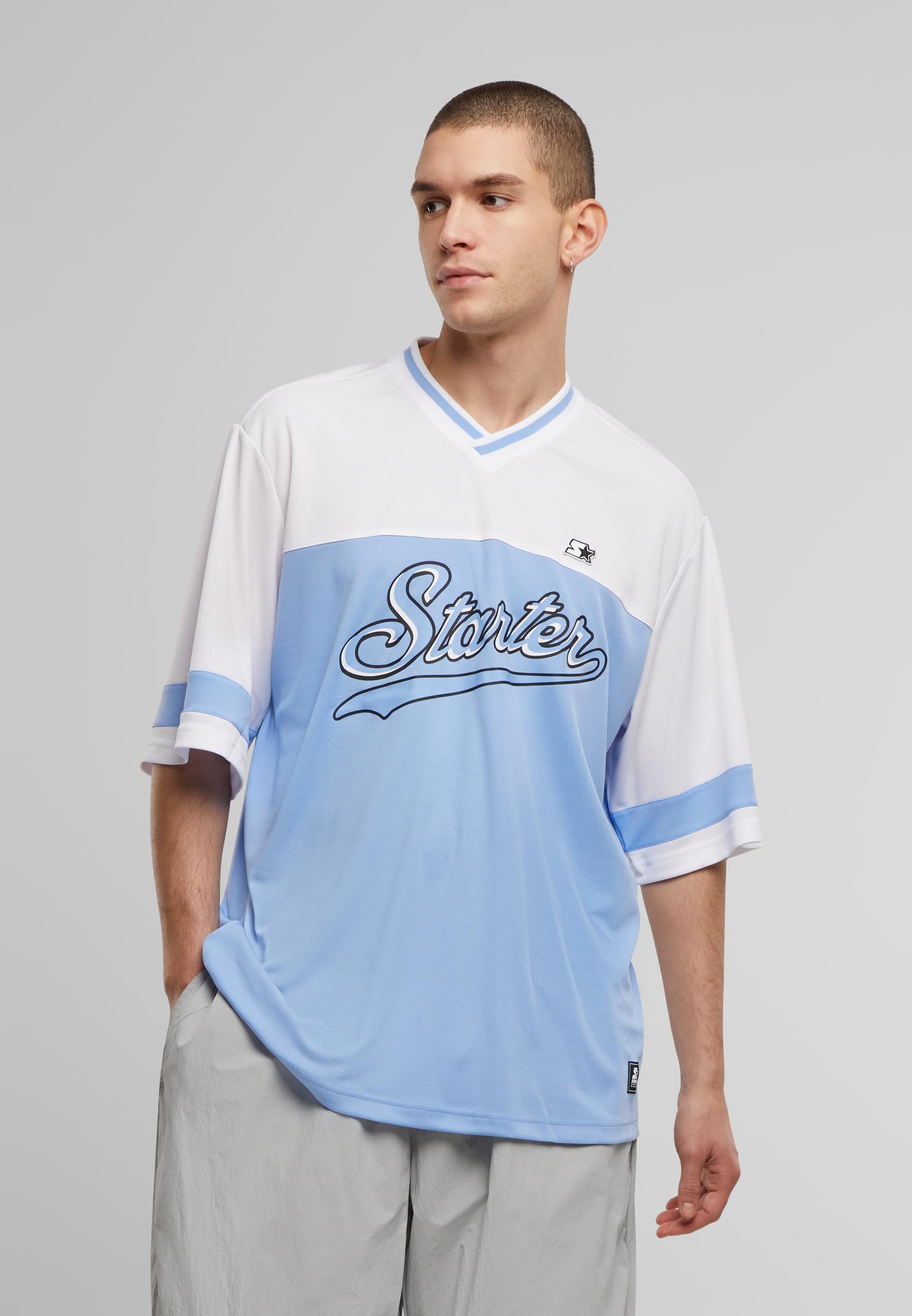 Thumbnail - Starter Black Label T-Shirt "Starter Black Label Starter V-Neck Mesh Tee" 1 Stk. tlg.