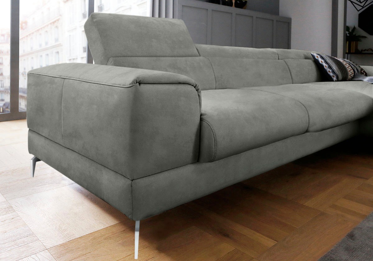 Thumbnail - W.SCHILLIG Ecksofa "piedroo, Designsofa mit tollem Sitzkomfort, elegant und bequem, L-Form", Kopfteilverstellung, wahlwe...