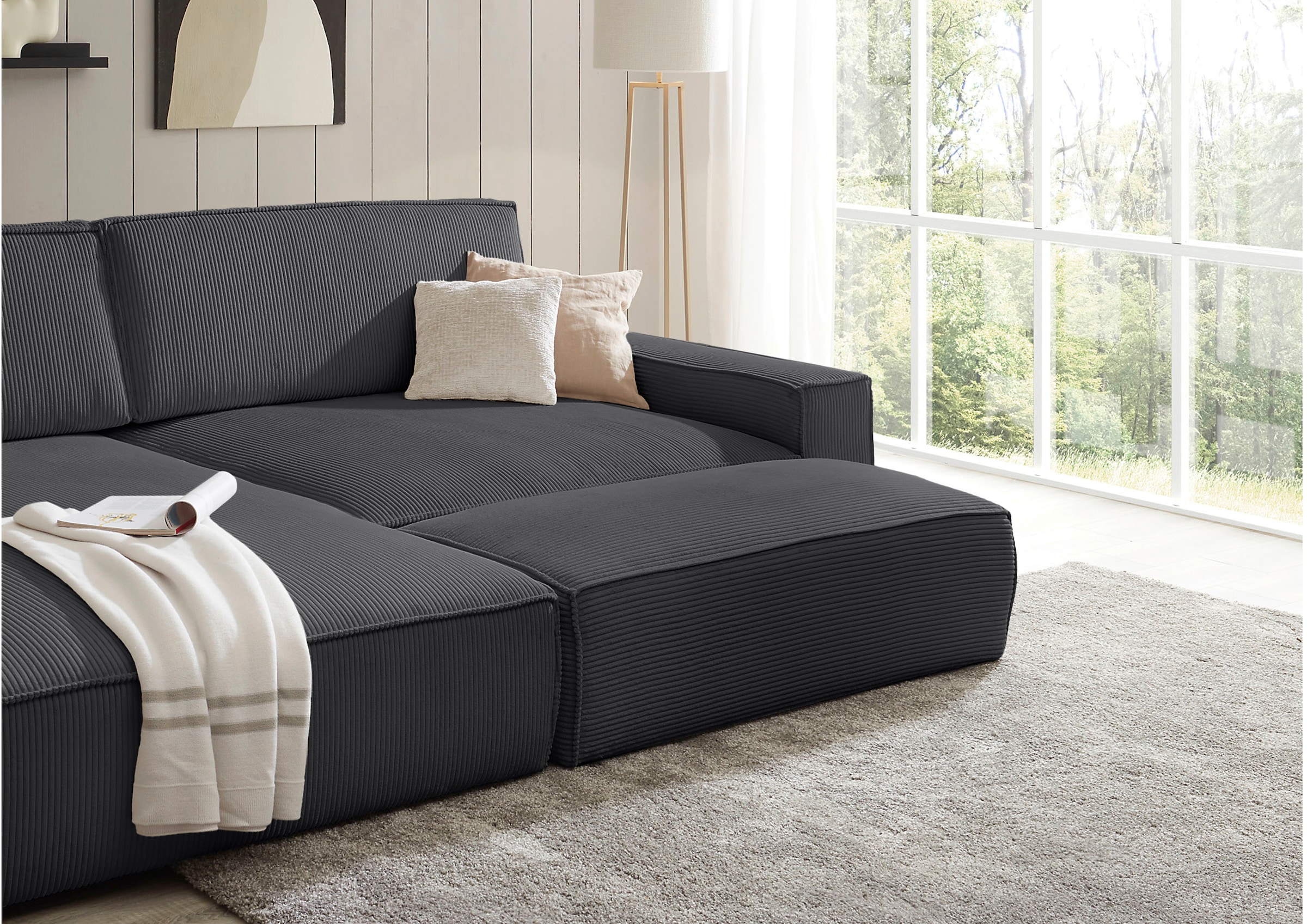 Home affaire Hocker "NEU: SHERWOOD XXL, Polsterhocker, Cord, Webstoff" rech günstig online kaufen