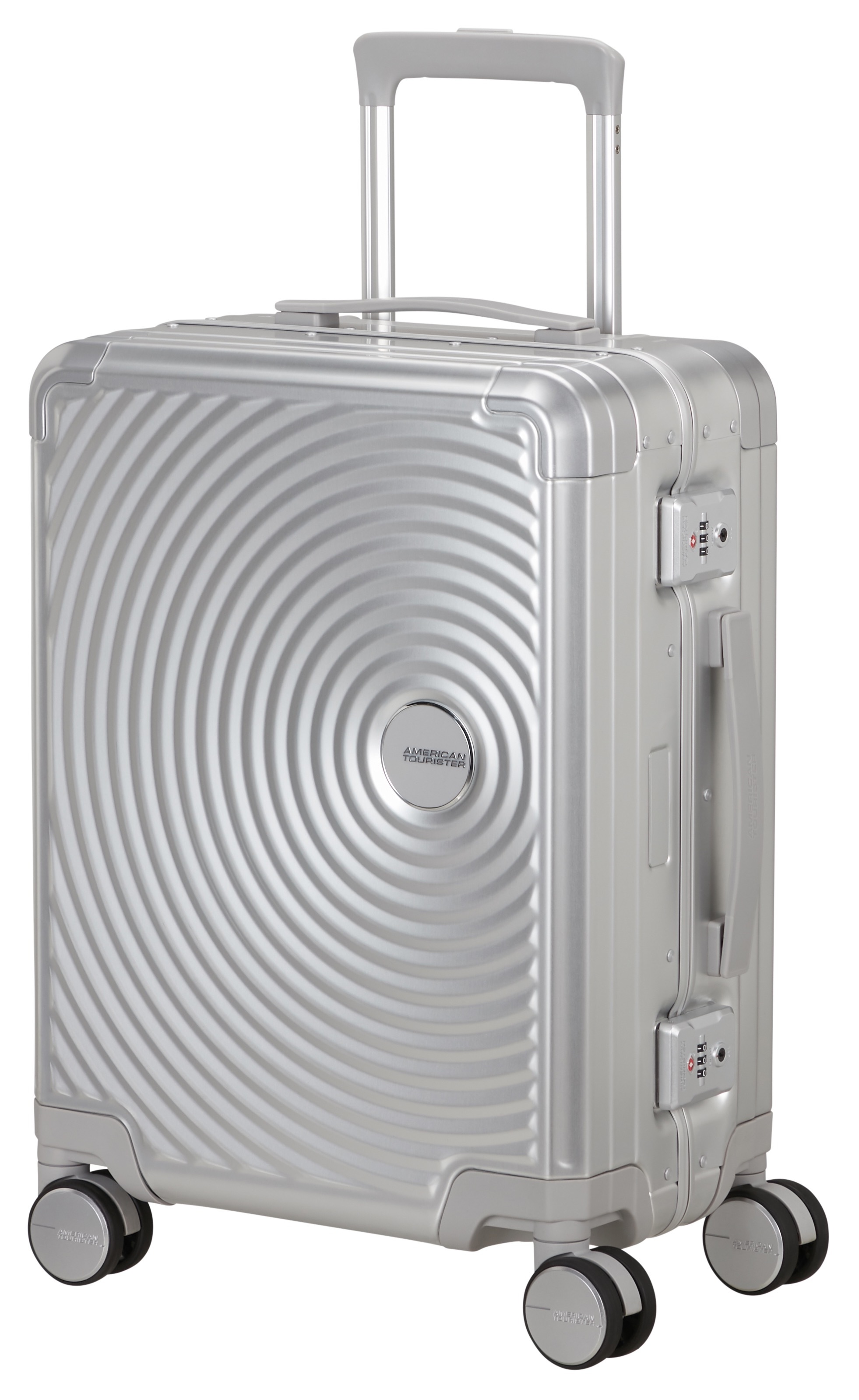 Hartschalen-Trolley "SOUNDBOX ALU, verschiedene Größen und Farben", AMERICAN TOURISTER, silber, Aluminium, Koffer, Hartschalen-Koffer zwei