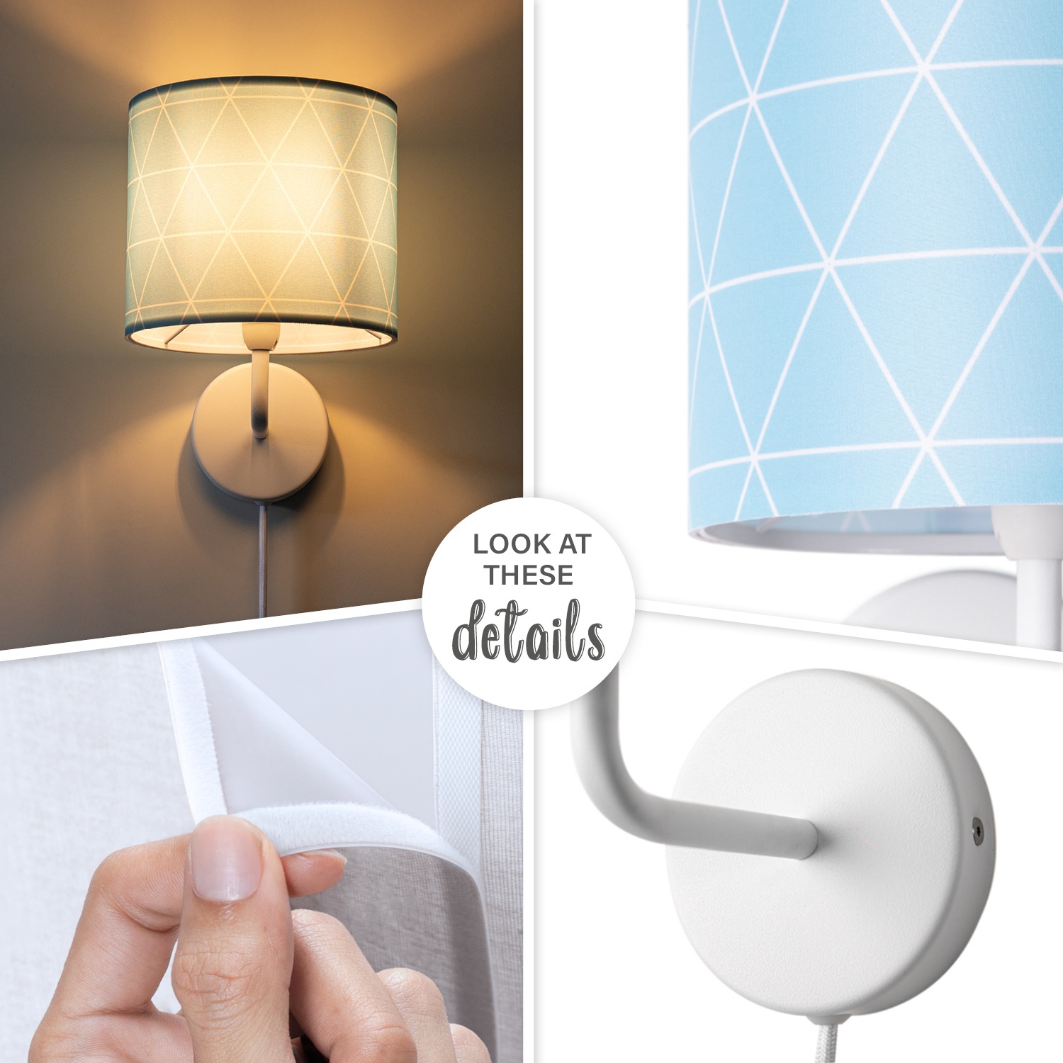 Paco Home Wandleuchte »Stella 401«, 1 flammig, Leuchtmittel E14 | ohne Leuchtmittel, Stecker Flur Lampe Wohnzimmer âˆ…18cm Skandi Stil Kabel 3m E14