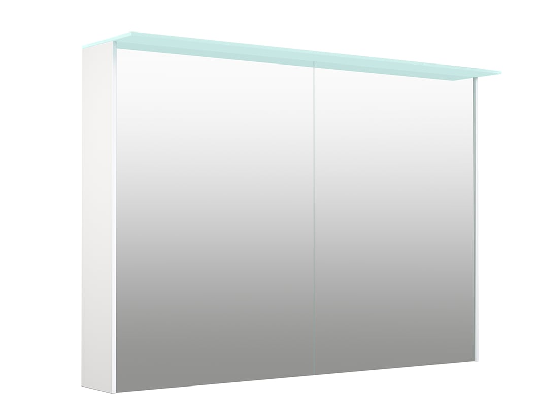 welltime Spiegelschrank "D-Line", Badmöbel, 101,5 cm breit, doppelseitig verspiegelt, LED-Beleuchtung