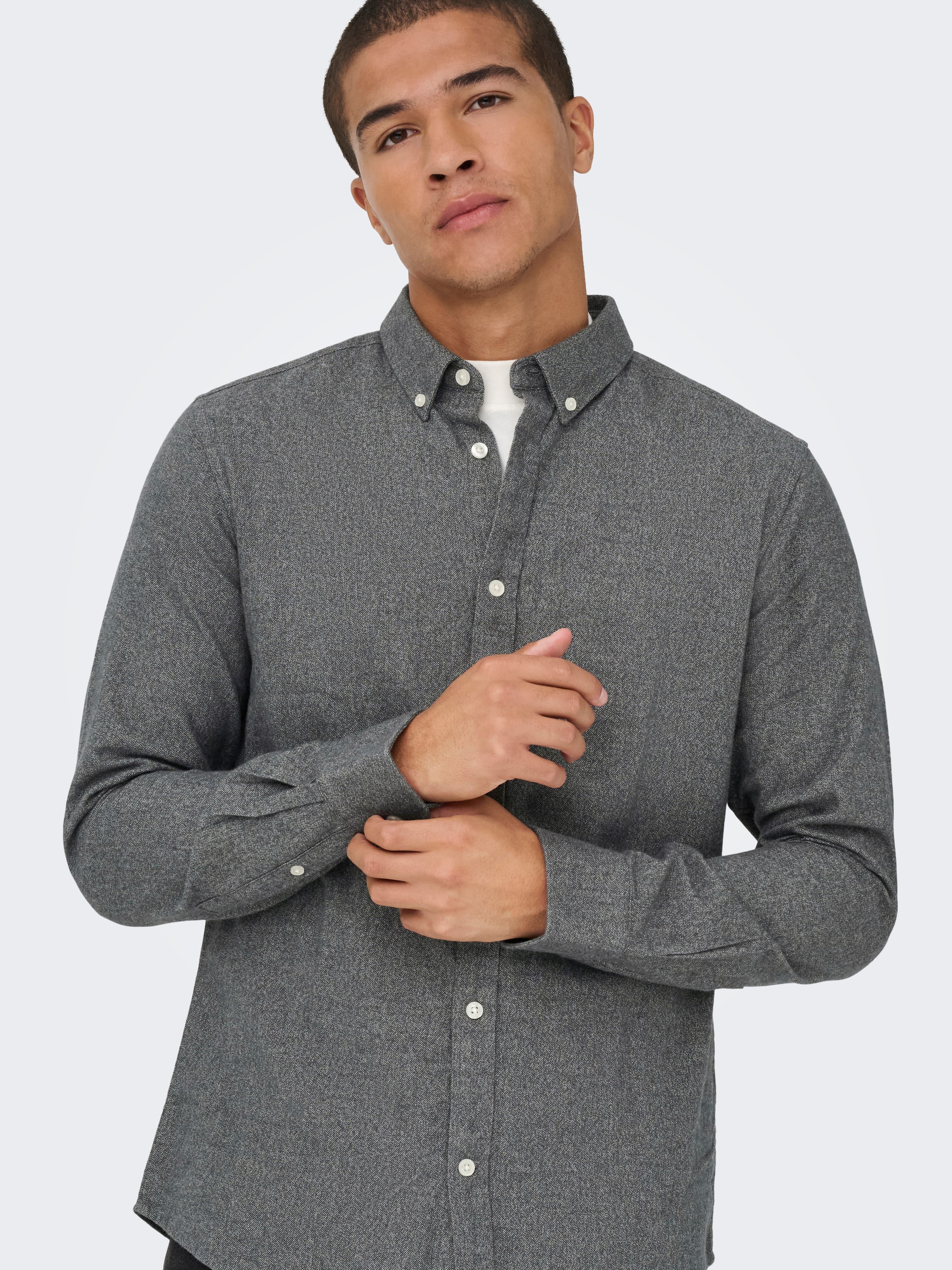 ONLY & SONS Langarmhemd »ONSNIKOLA LS MELANGE SHIRT OTL«