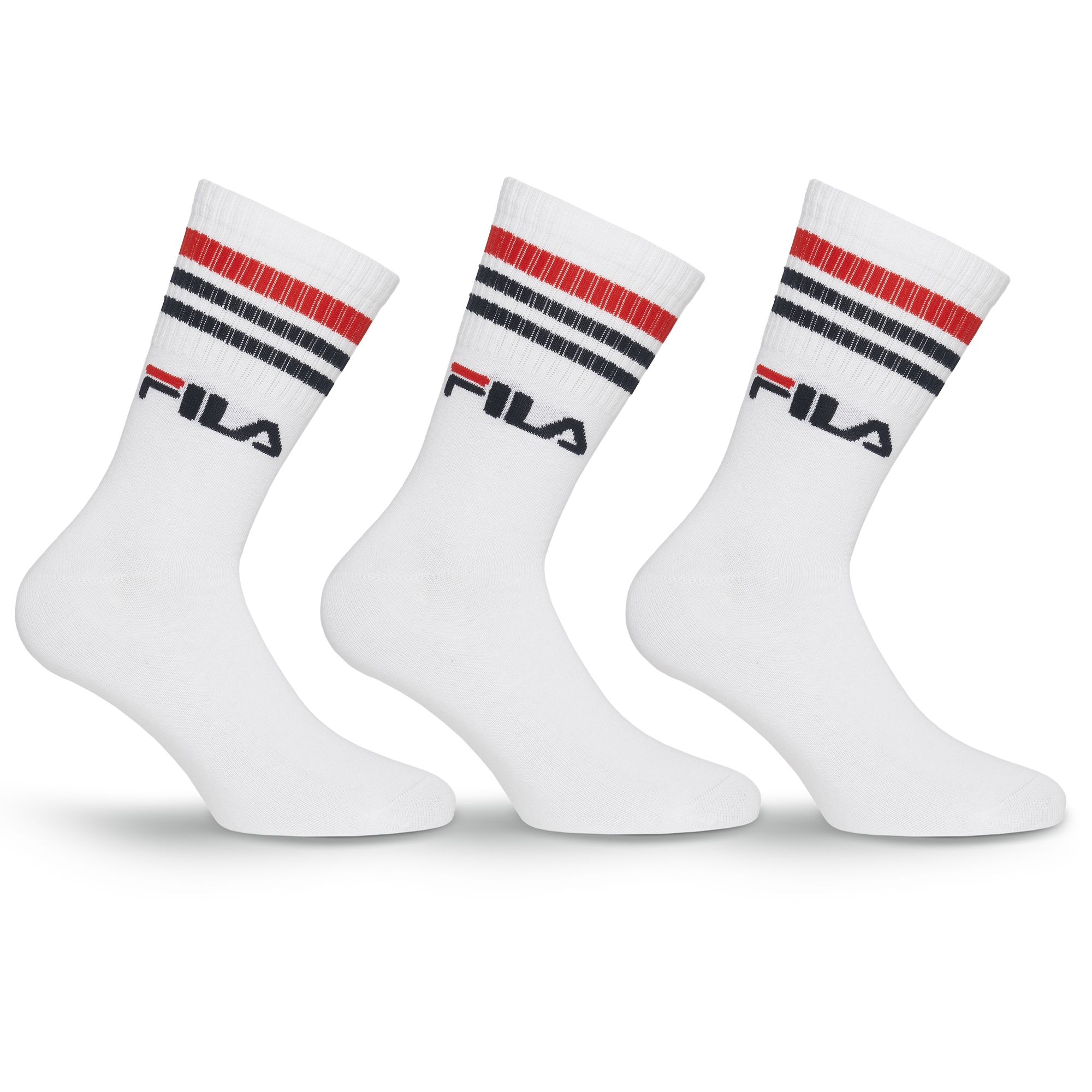 Fila 3 Paar, breites Rippenbündchen, Logoschriftzug, Cotton-Mix
