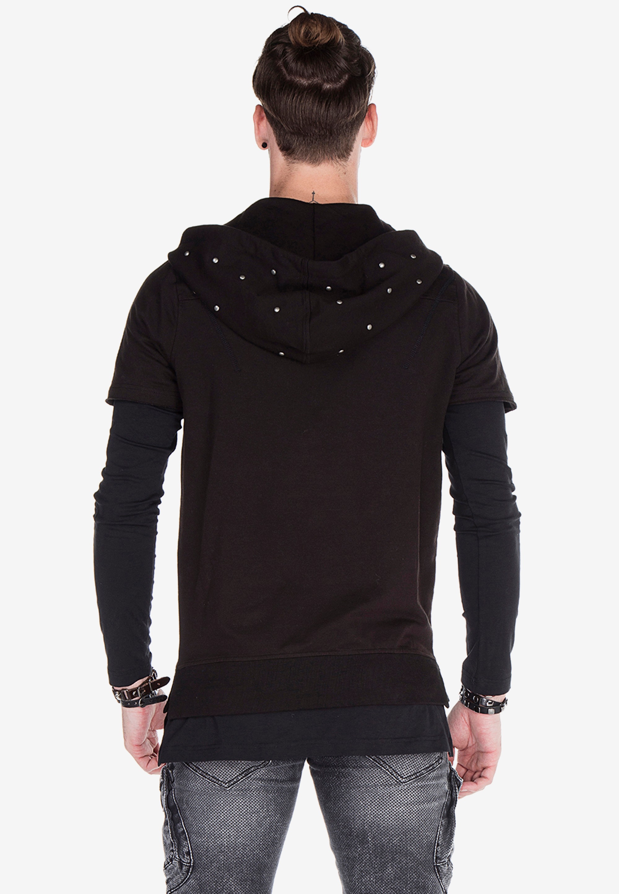 Cipo & Baxx Kapuzensweatshirt, mit Metallgesticktes