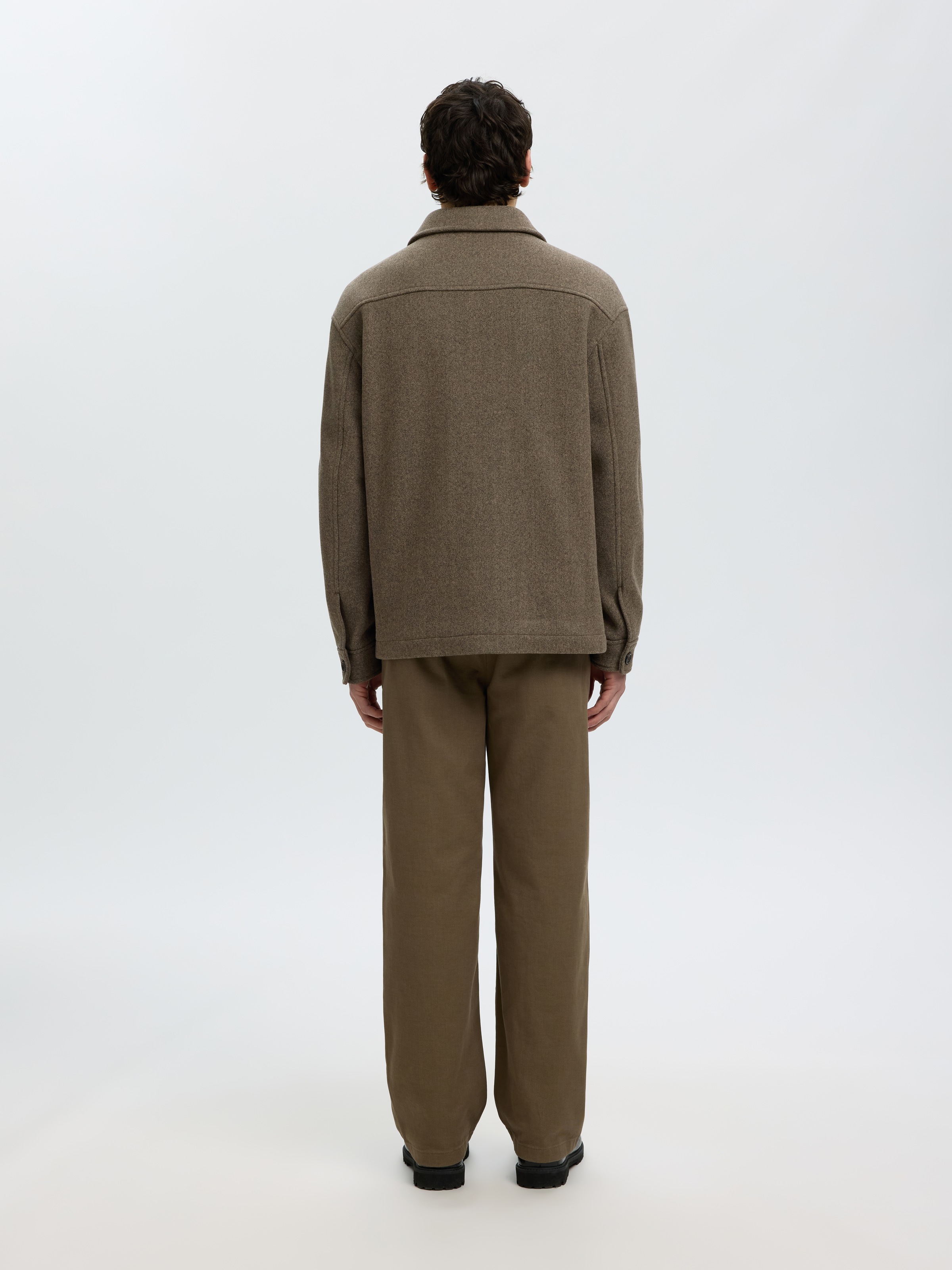 SELECTED Hemdjacke »SLMMITCH WOOL BLEND SHACKET NOOS« Materialmix, Hemdjacken Form