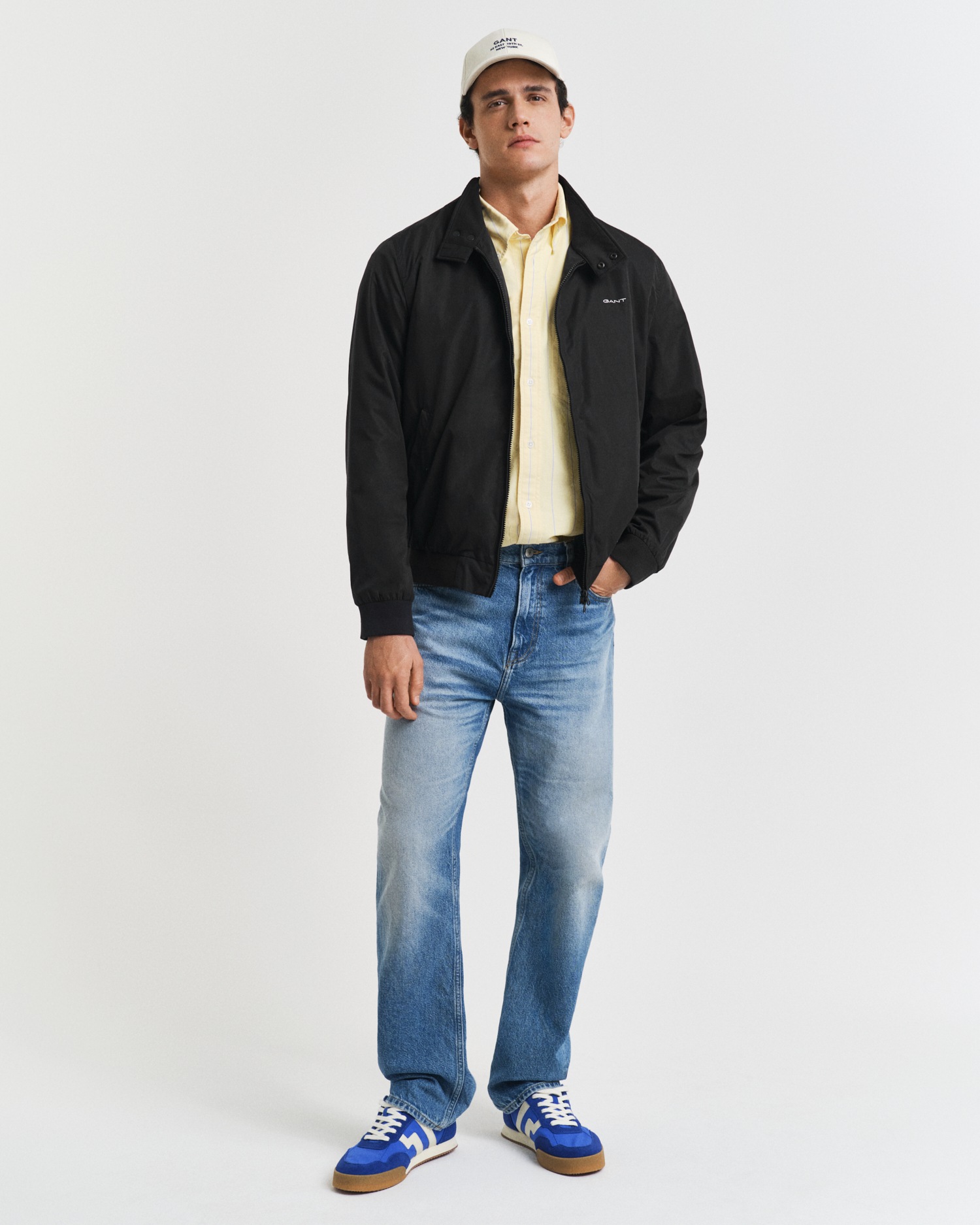 Blouson GANT "Leichte, taillierte Jacke, wetterbeständige Harrington Jacke Klassisch", Herren, Gr. S, schwarz, Web, Obermaterial: 100% Polyester, Jacken Blouson 3