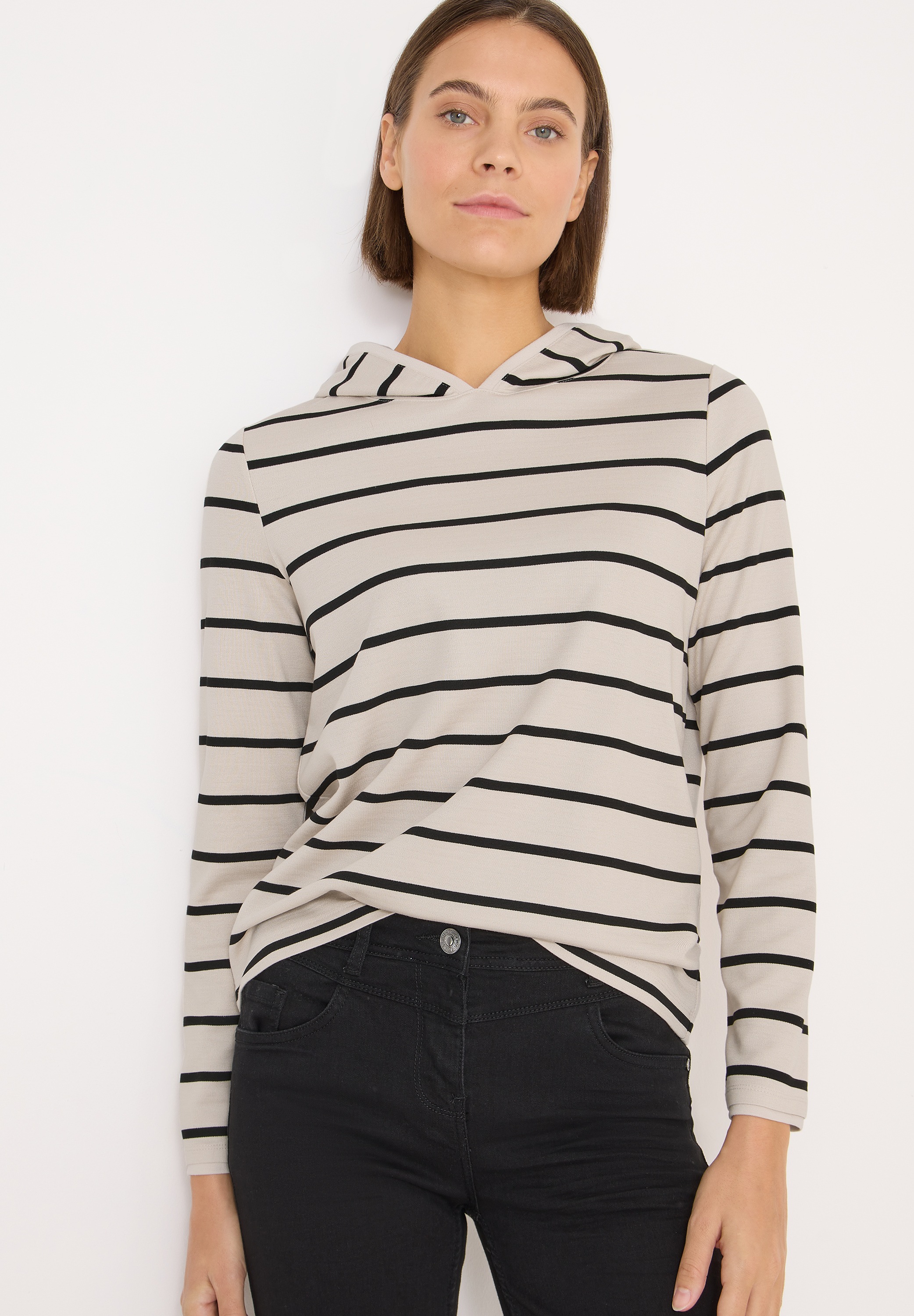 Cecil Hoodie , gestreift, mit Kapuze
