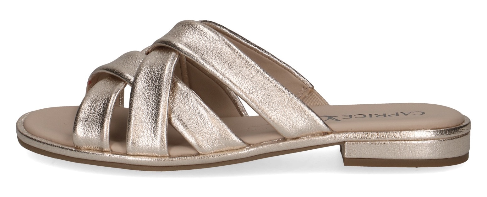 Caprice Pantolette, Blockabsatz, Sommerschuh, Schlupfschuh mit Kreuzbandage