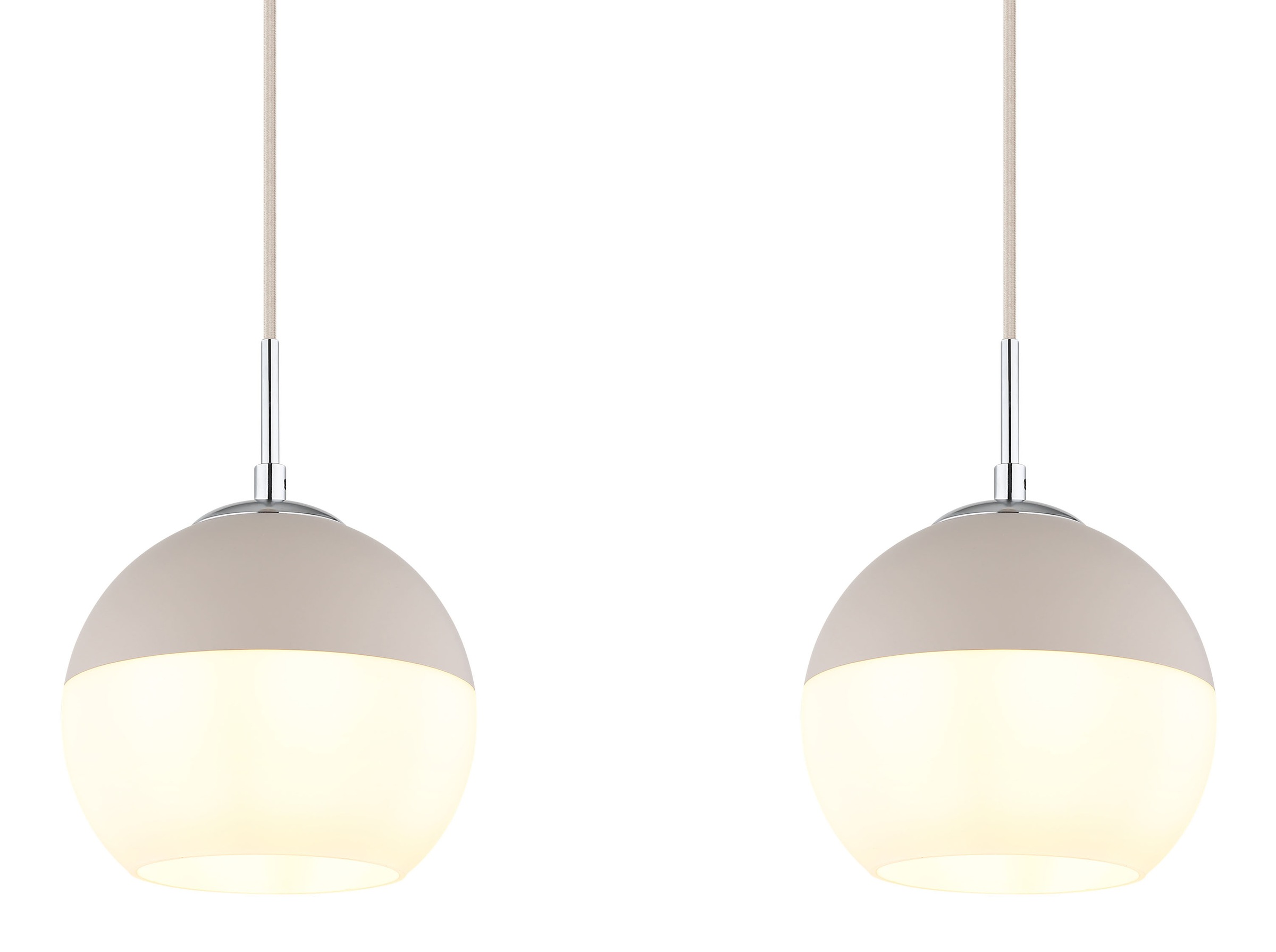 GLOBO LIGHTING Hängeleuchte »RAGUSA« E27 1 Stk. sandfarbene Pendelleuchte, Opal-Glaskugeln, 3xE27, höhenkürzbar