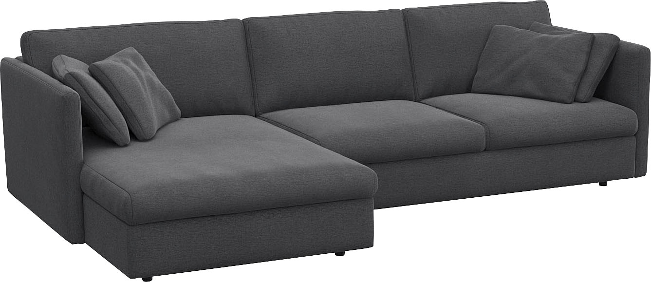 FLEXLUX Ecksofa »Lovane«, Weich & anschmiegsam, große Sitztiefe auf Kaltschaum, Dekokissen inkl.