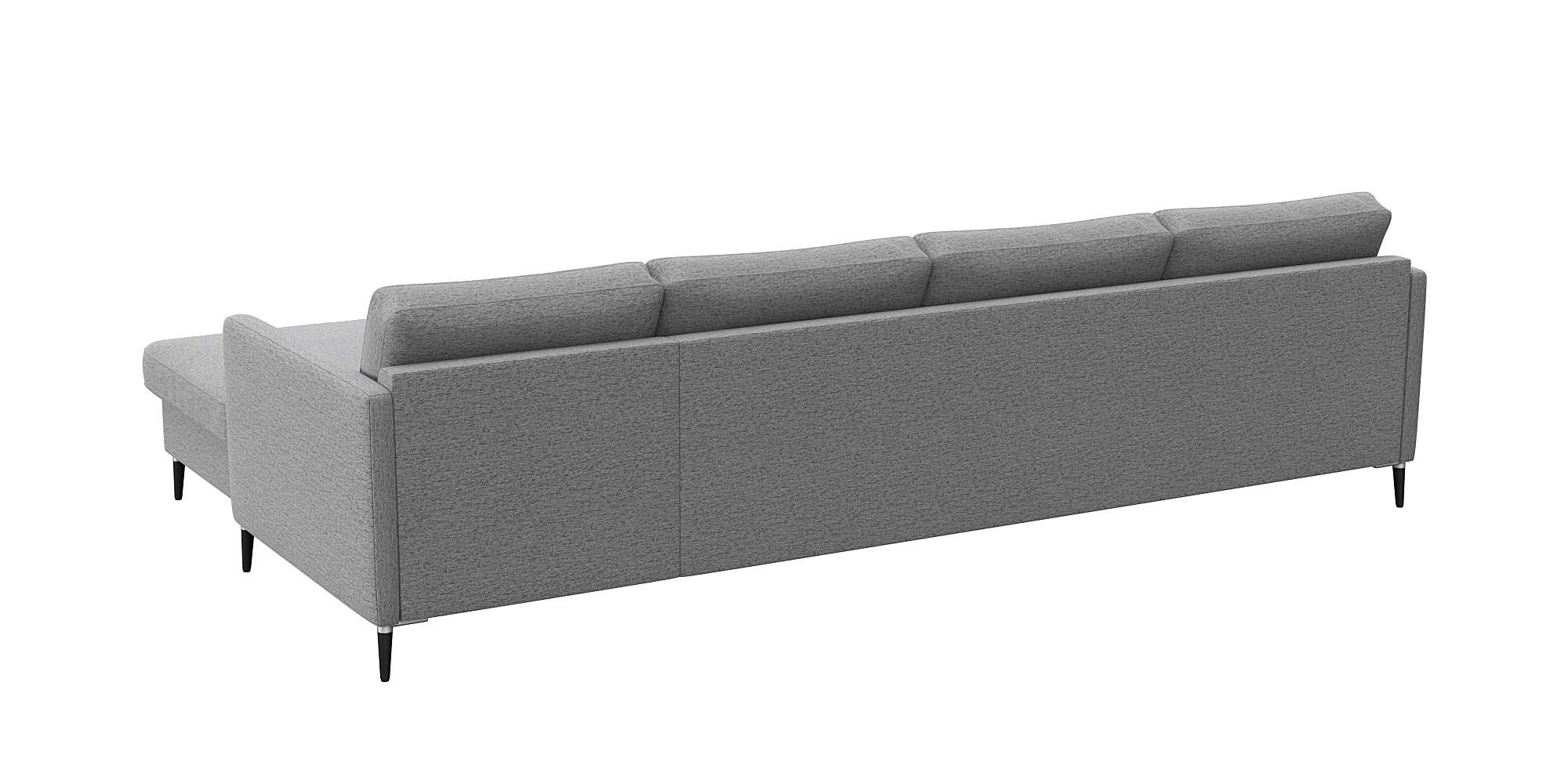 FLEXLUX Ecksofa »Fiore, L-Form, bequem und komfortabel durch hochwertigem Sitzaufbau«, schmale Armlehnen, Kaltschaum, Füße Alu+schwarz