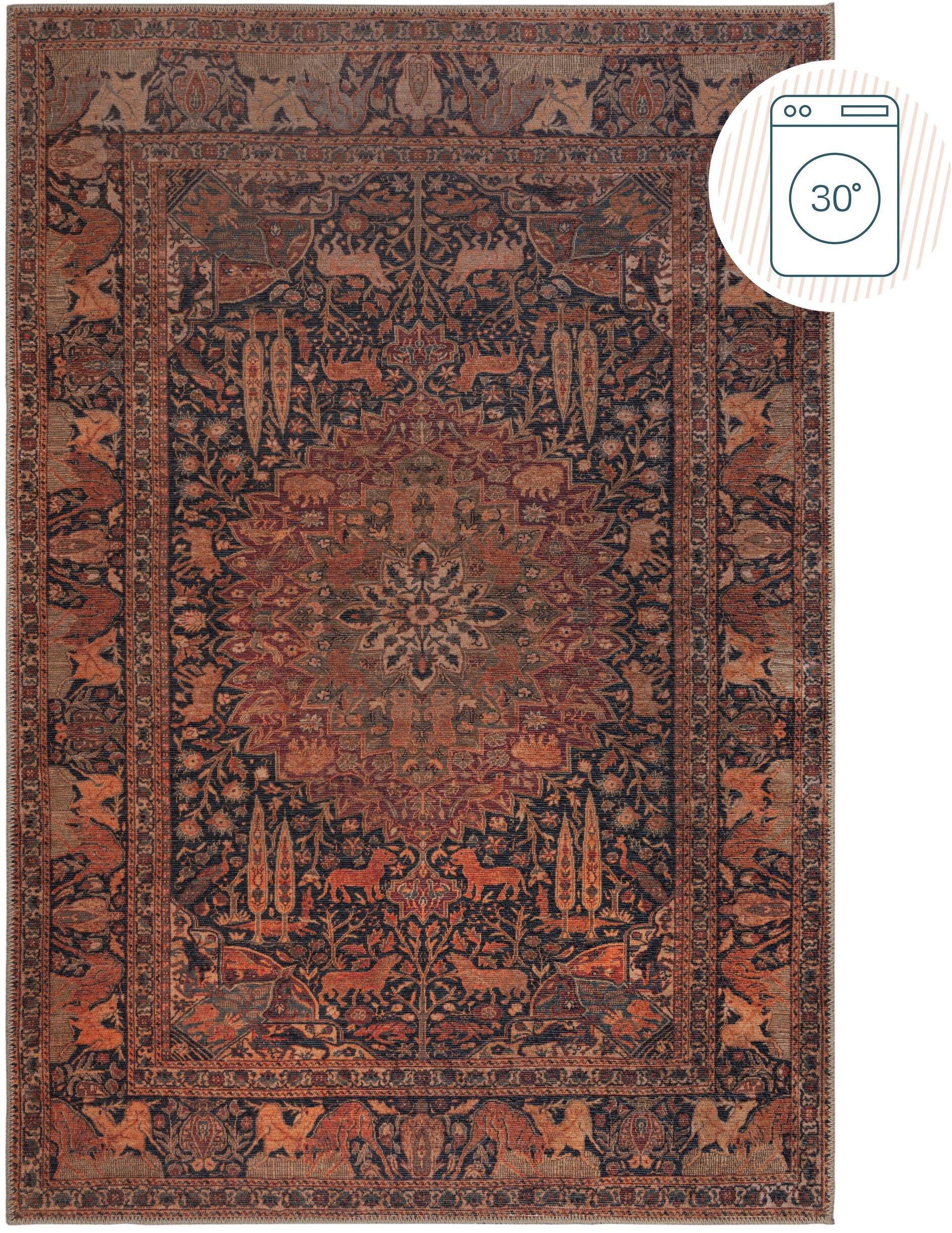 FLAIR RUGS Teppich "Nico" rechteckig 4 mm Höhe Waschbarer Traditioneller Te günstig online kaufen