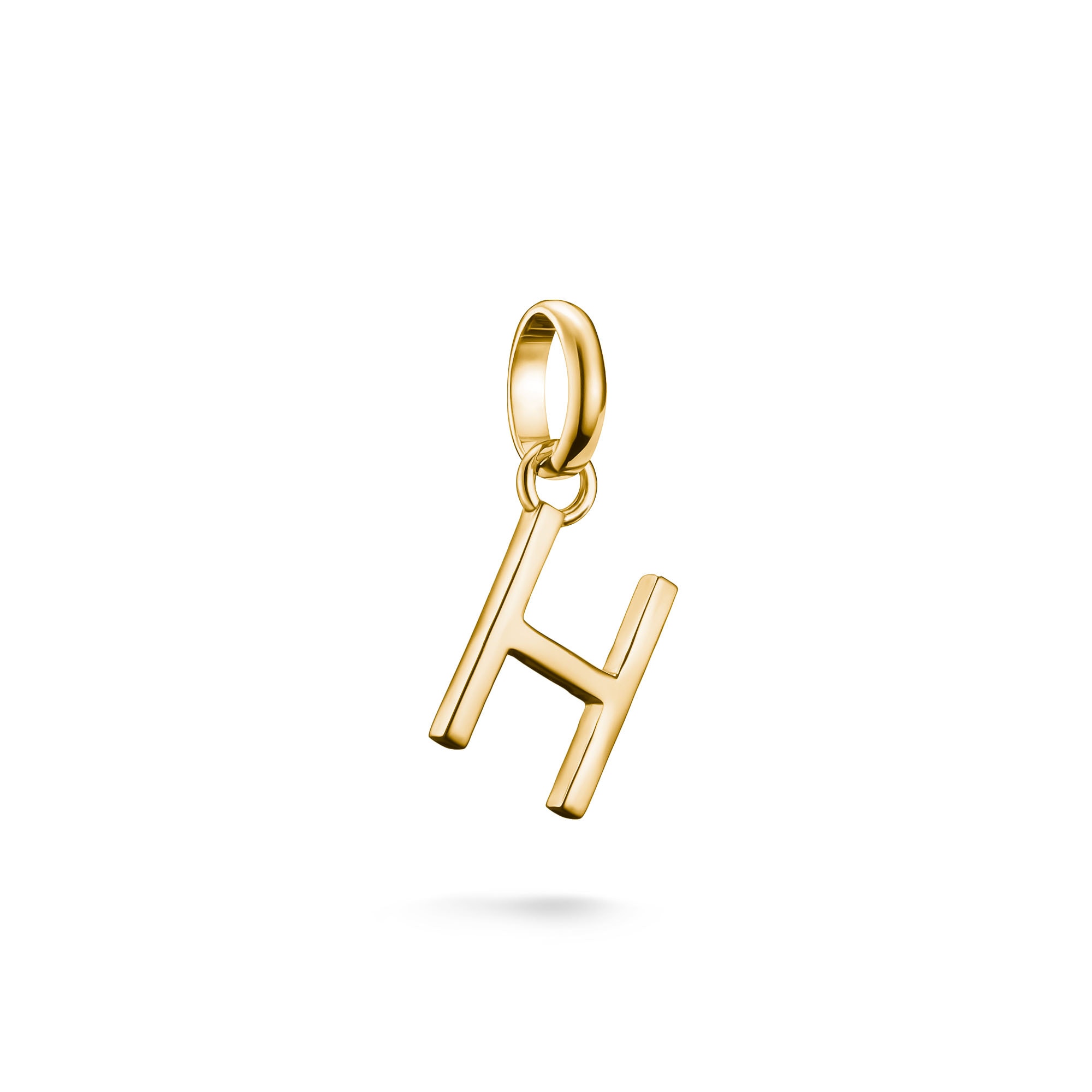 THOMAS SABO Damen Charm Buchstabe "Charm Alphabet/Buchstabe - Connect", H, gold, Silber 925 (recycelt), Charms