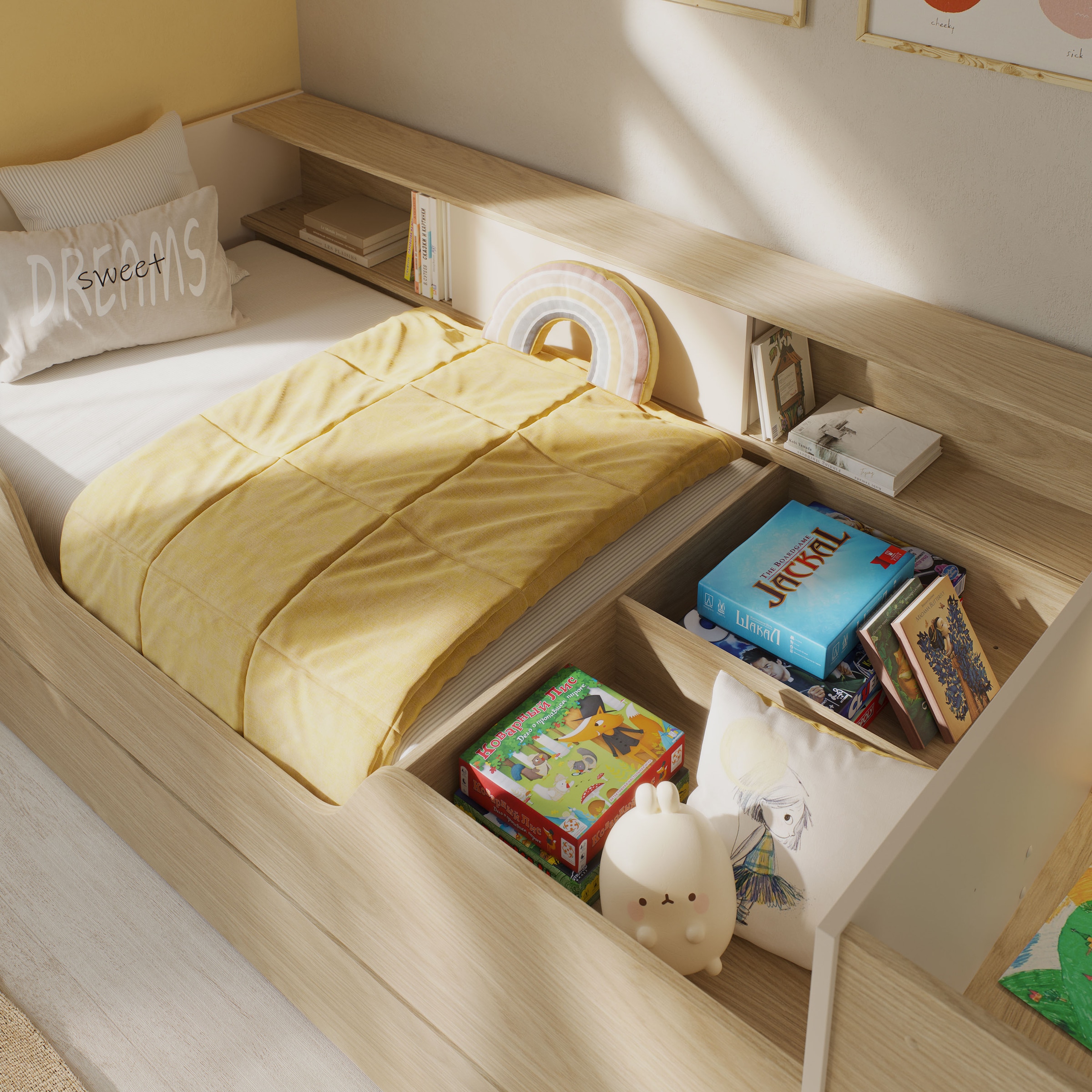 Gami Stauraumbett »BAYA« Ein Bett, das mit Ihrem Kind mitwächst !