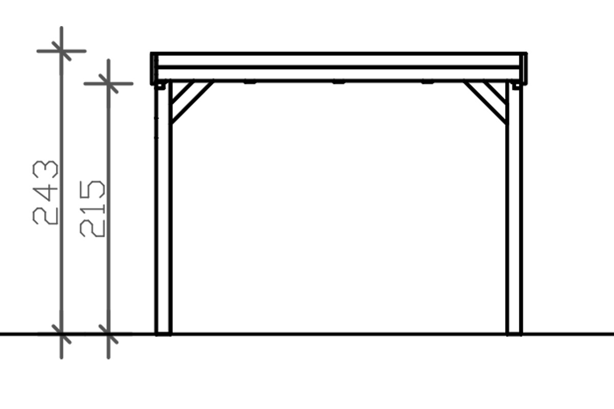 Skanholz Einzelcarport »Grunewald«, Leimholz-Nordisches Fichtenholz, dunkelgrau, mit Aluminiumdach