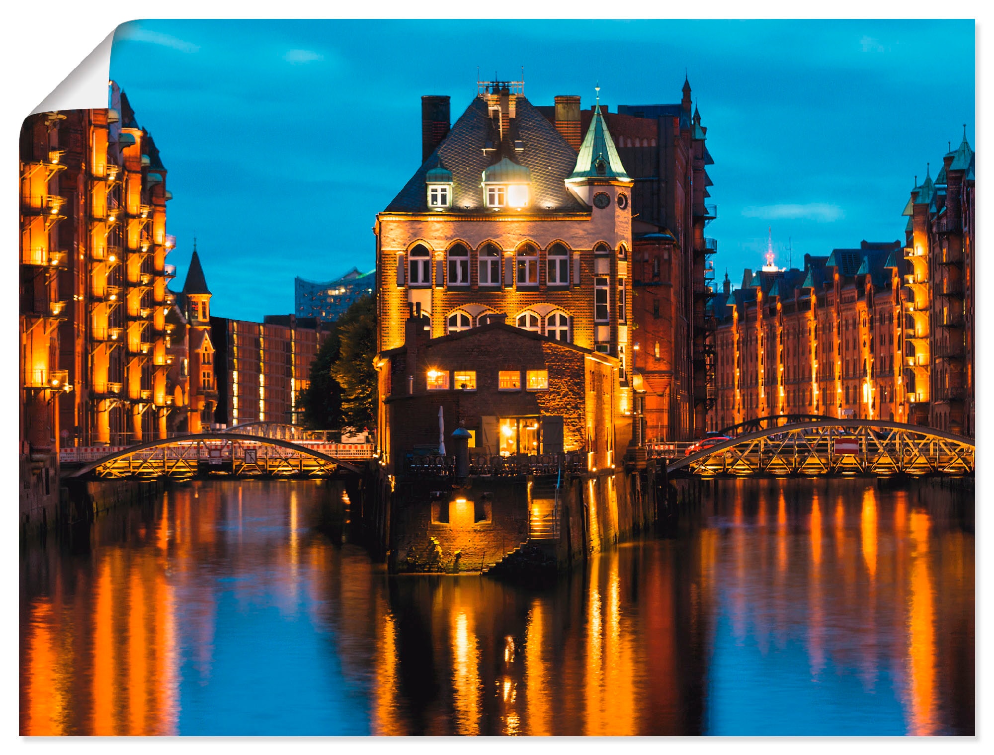 Artland Wandbild "Teil der alten Speicherstadt in Hamburg" Deutschland 1 Stk. tlg. als Leinwandbild, Poster in verschied. Größen