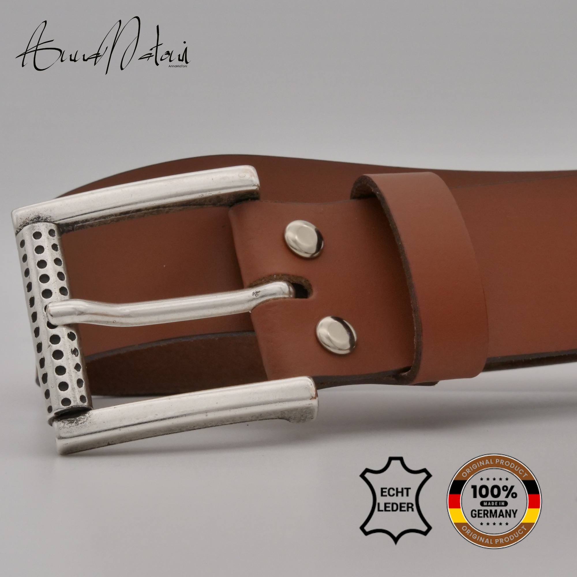 Thumbnail - AnnaMatoni Ledergürtel "AnnaMatoni Herren Ledergürtel Zeitloses Design Gürtel 4cm breit"