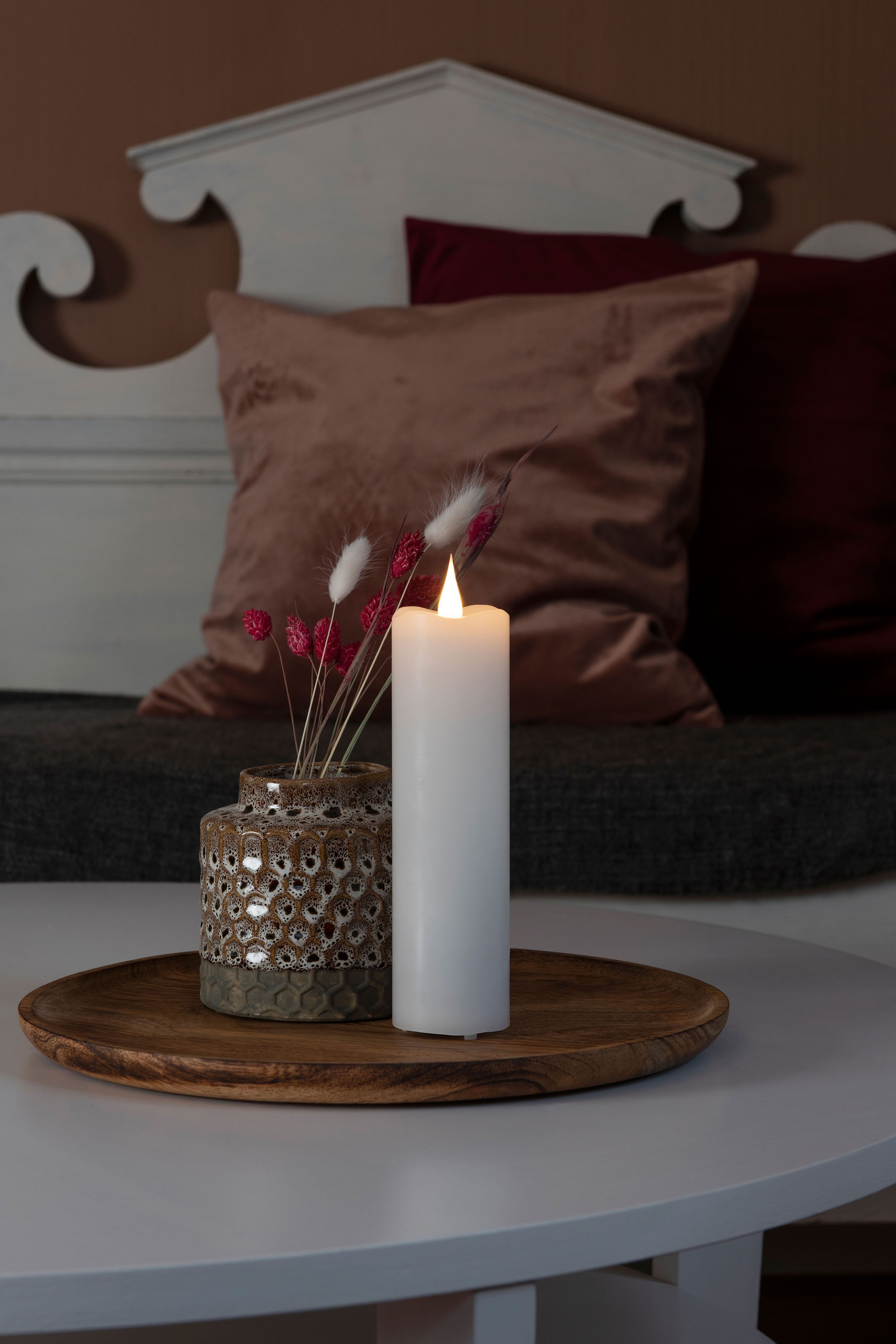 KONSTSMIDE LED-Kerze "Weihnachtsdeko", LED Echtwachskerze, weiss günstig online kaufen