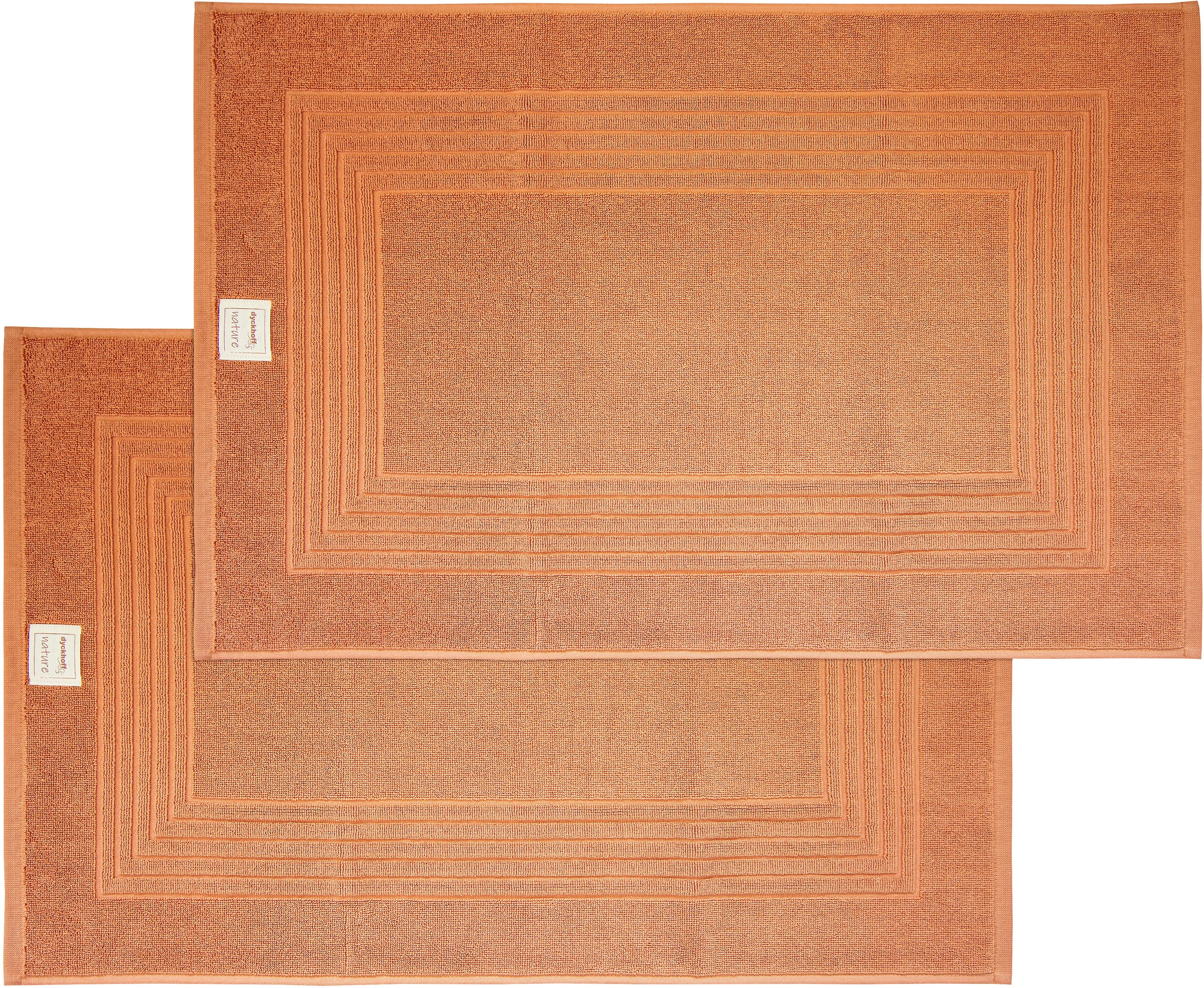 Hotelmatte DYCKHOFF, H:3mm, orange, Baumwolle, Badematten, "Nature", 2 teilig