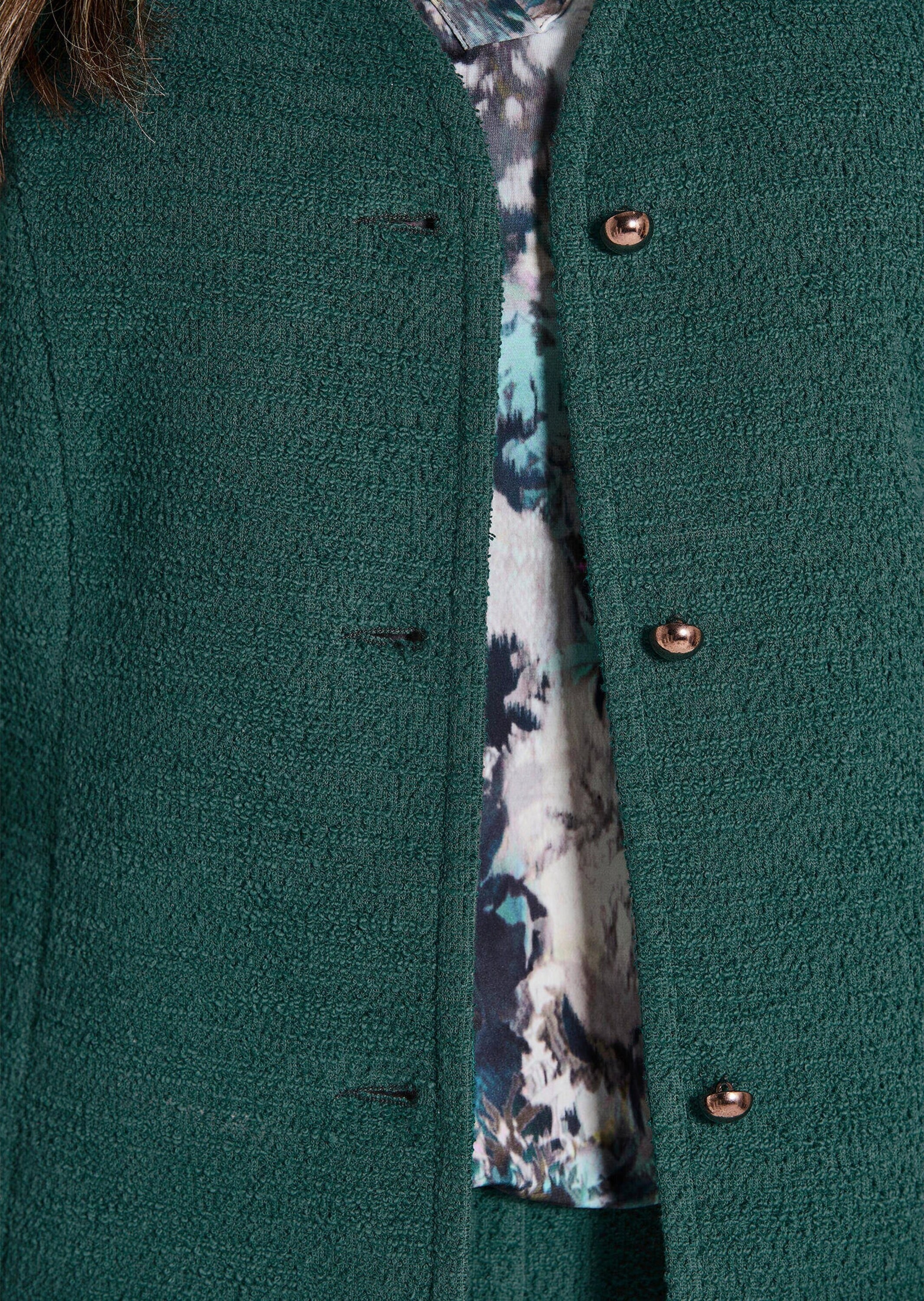 GOLDNER Kurzjacke »Kurzgröße Langarm Jersey-Blazer, Baumwolle« Strukturierte Oberfläche