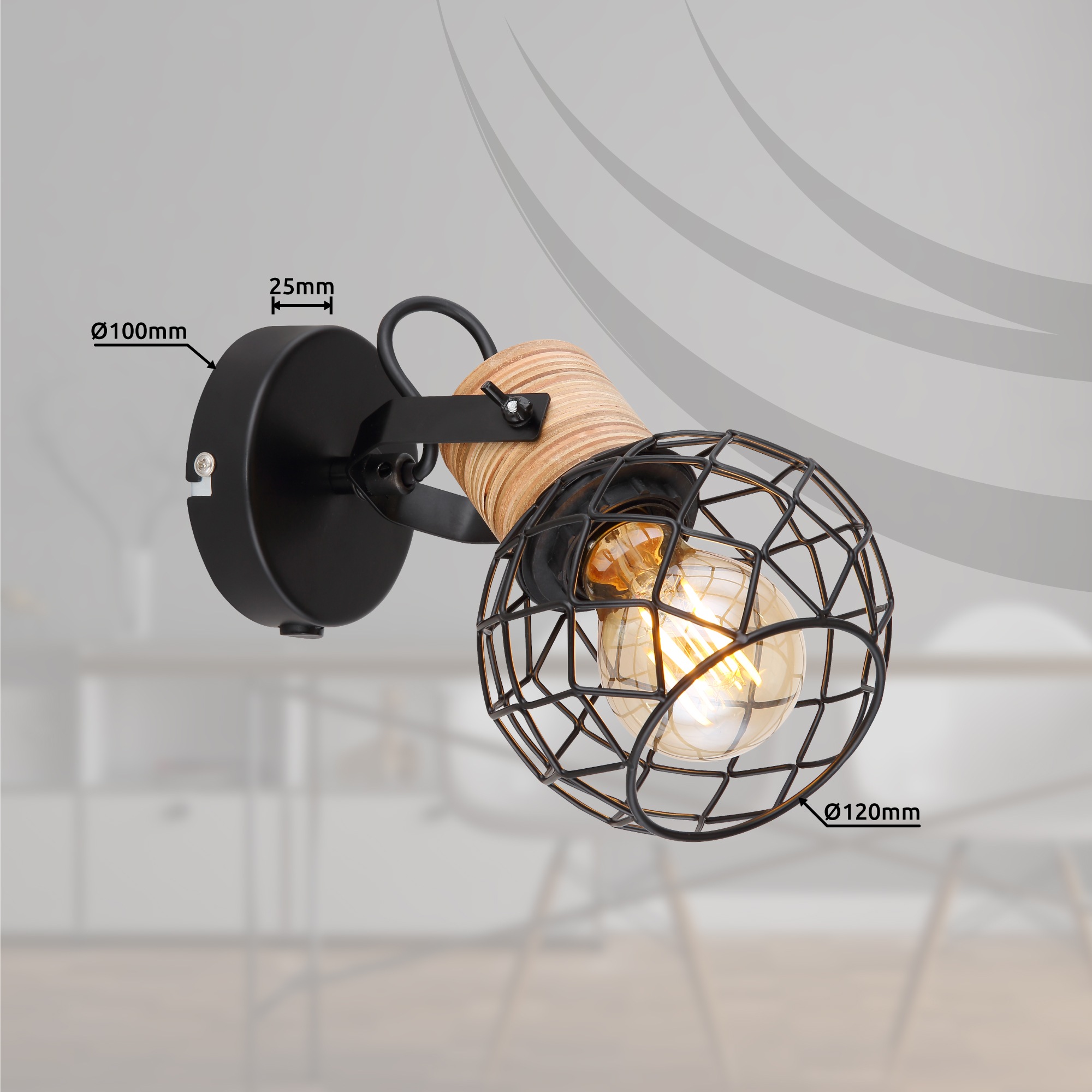 GLOBO LIGHTING Deckenstrahler »LACKY« E27 1 Stk. Spot Deckenspot Flur Schlafzimmer Wohnzimmer