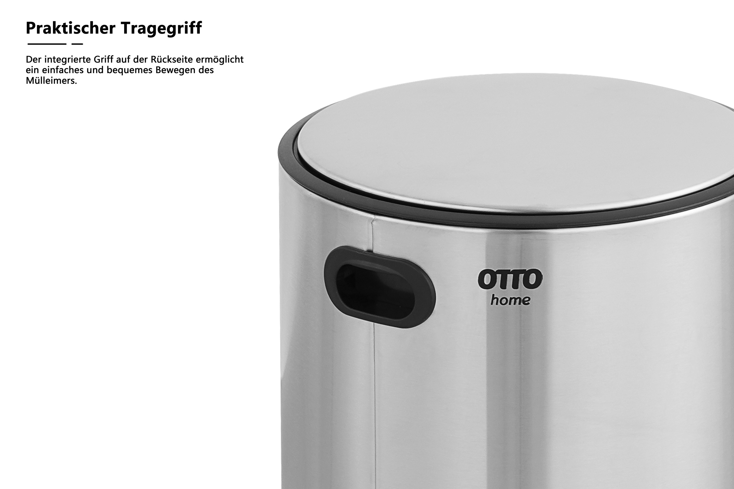 OTTO home Mülleimer »Lennu, mit verzögertem Schließmechanismus und verstecktem Griff« 1 Behälter moderner Treteimer für Küche oder Bad, Abfalleimer mit Deckel