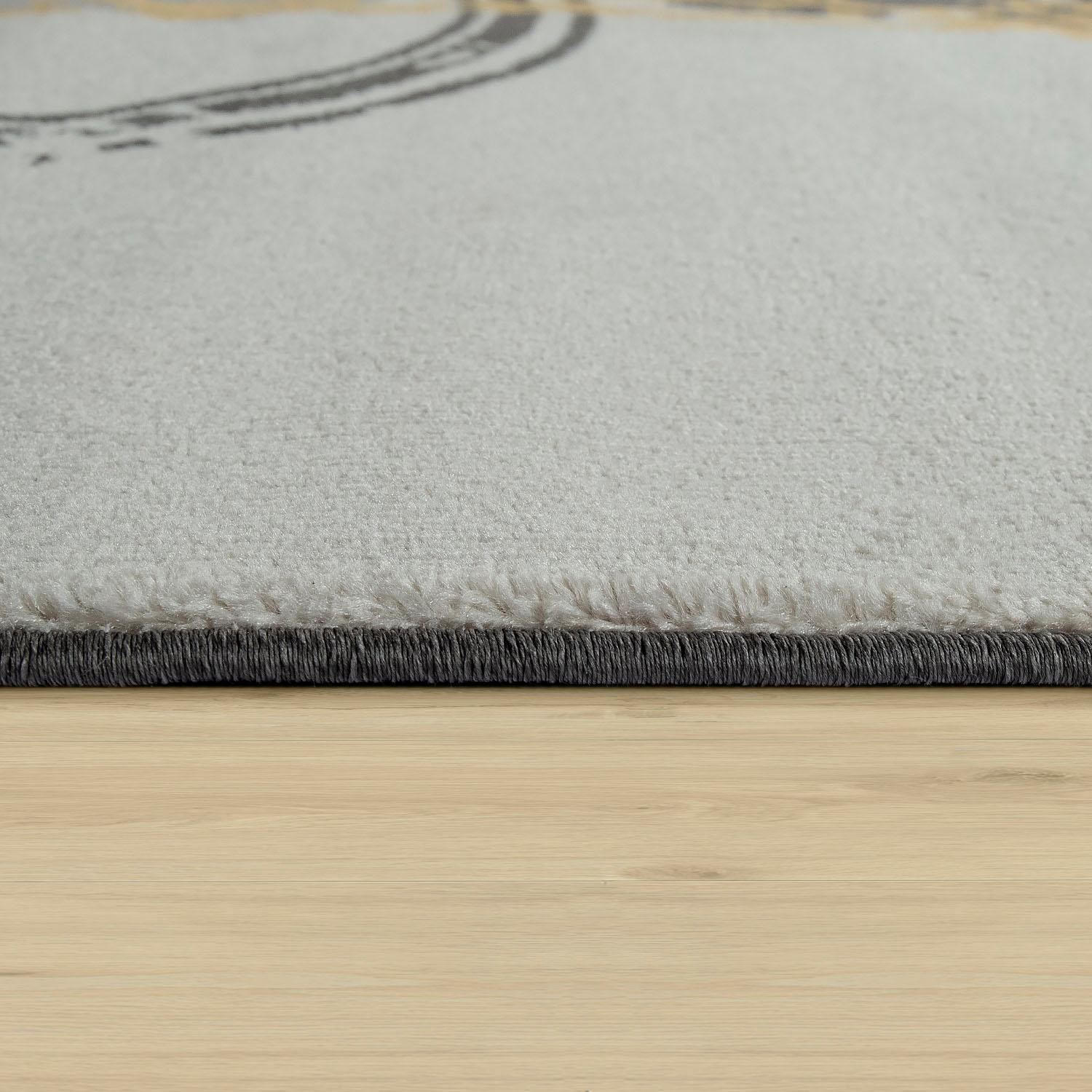 Paco Home Teppich »Pattern 129«, rechteckig, 15 mm Höhe, Kurzflor, modernes Design mit Kreisen