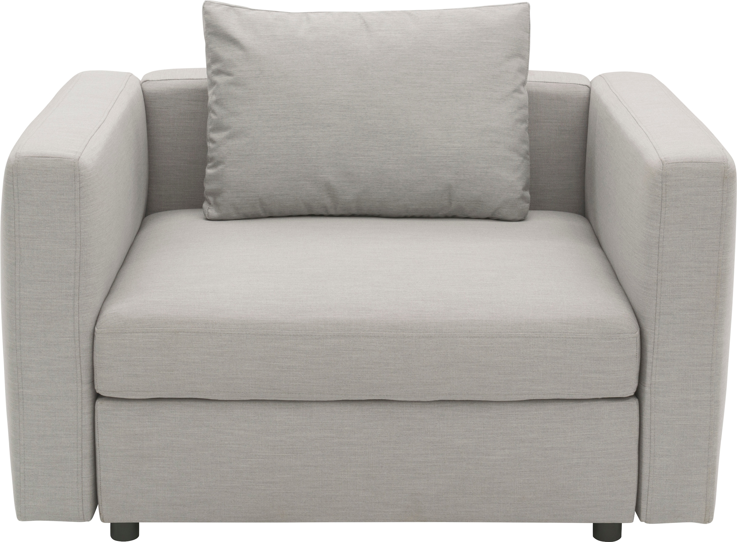 Sessel DOMO COLLECTION, B:128cm H:80cm T:96cm, silber, 100% solution dyed Acryl, Outdoor, Sessel, "Solskin, individuell erweiterbar, für Garten,
