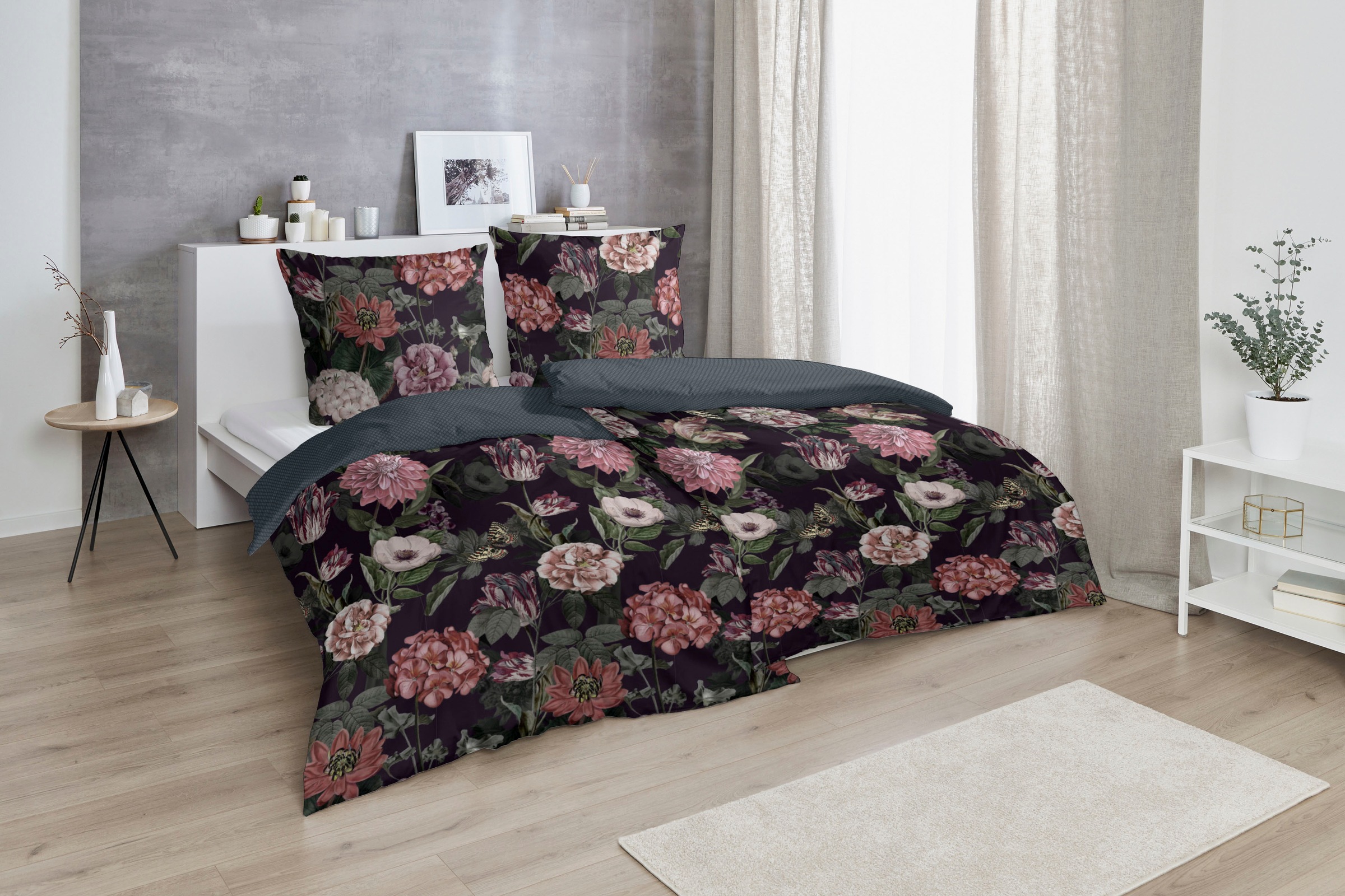 Primera Bettwäsche »Mako-Satin Bettwäsche "Blümerant"«, Mit großen Blumen